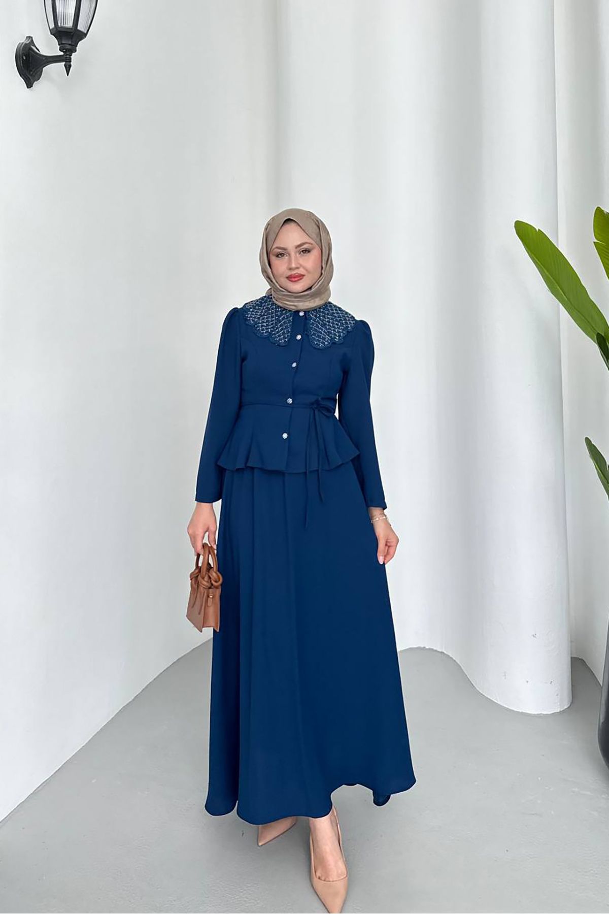 Neşeli Butik kadın etekli bluz alt üst tesettür takım NMS060