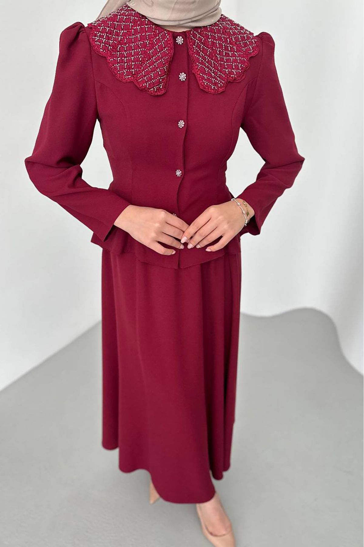 Neşeli Butik kadın etekli bluz alt üst tesettür takım NMS060