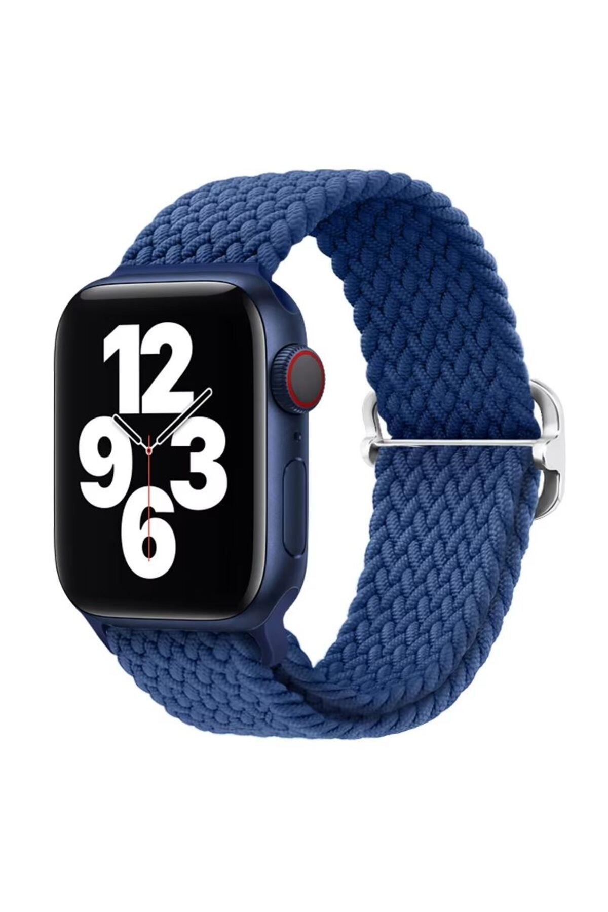 REDz Accessories-Curea Solo Loop, elastică, Apple Watch, reglabilă, aspect tricotat, material textil, albastră - 38/40/41 mm 1
