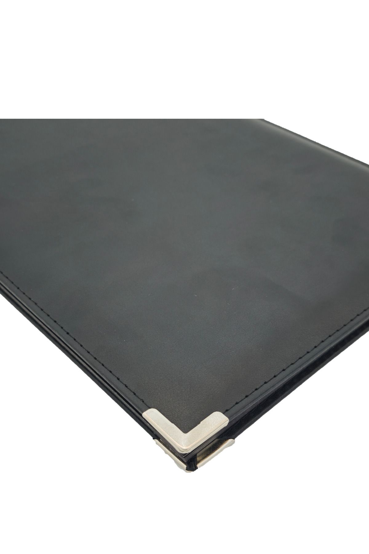ankara menü-Black Leather Signature Folder - Mapa Presentation File - Document Folder (5 Leafs) 4