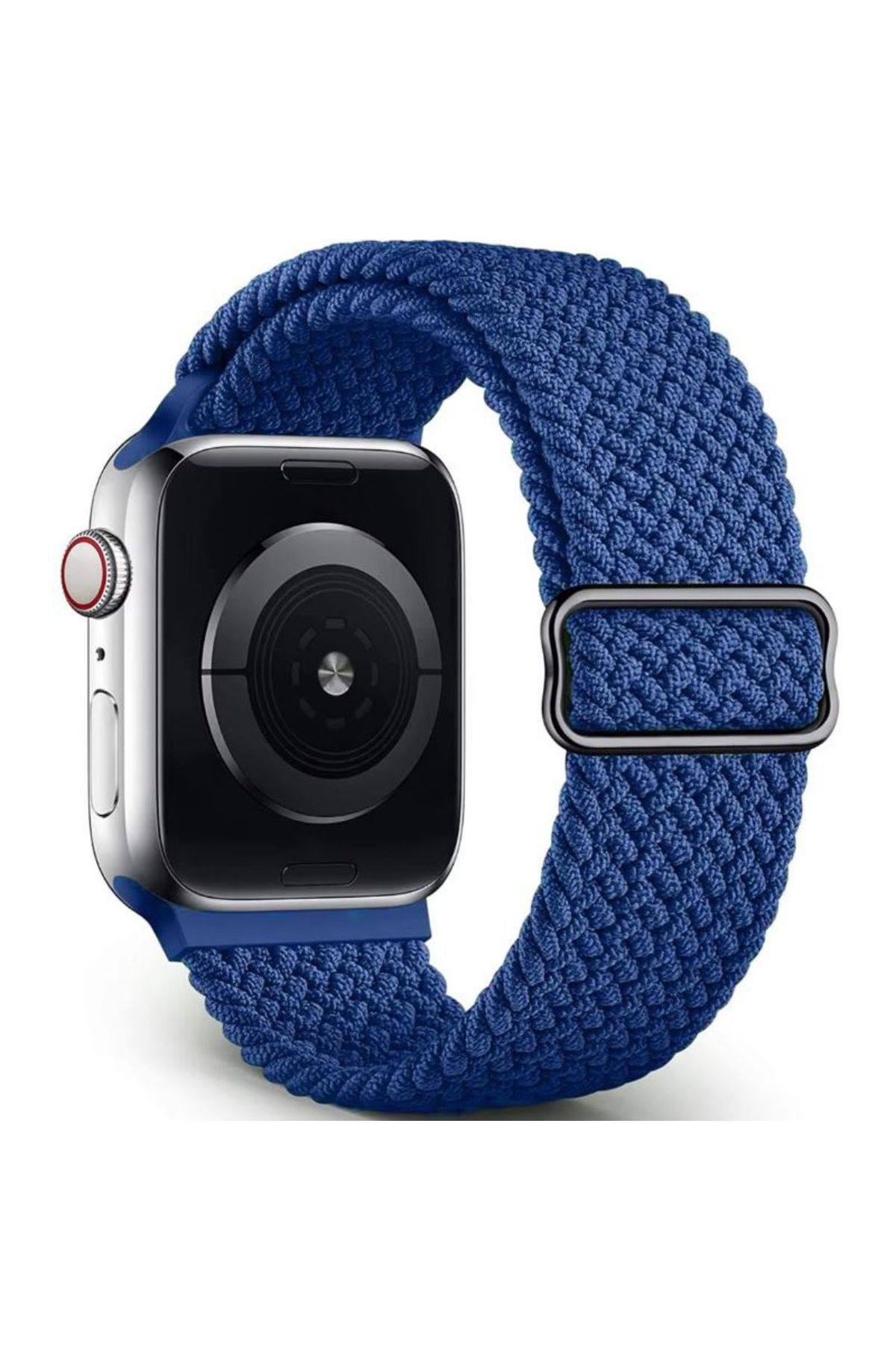 REDz Accessories-Curea Solo Loop, elastică, Apple Watch, reglabilă, aspect tricotat, material textil, albastră - 38/40/41 mm 2
