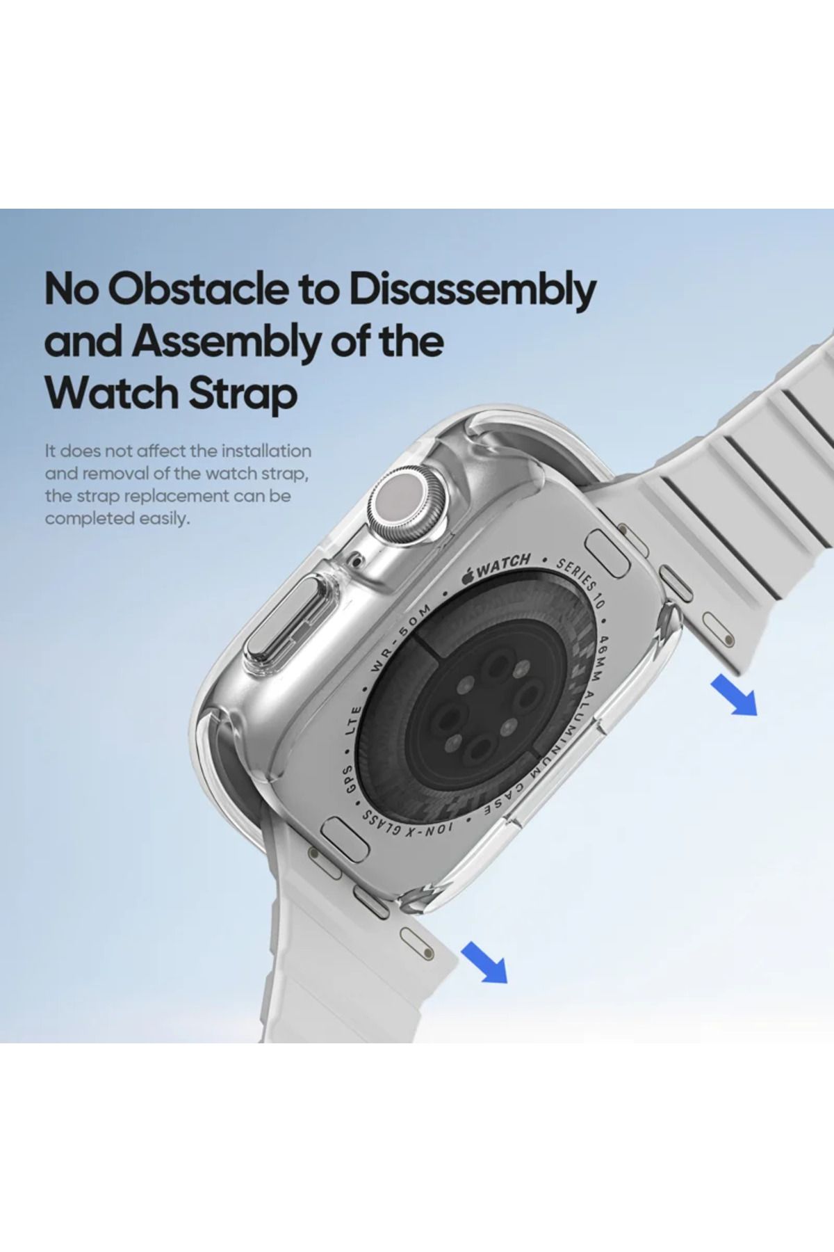 REDz Accessories-Carcasă de protecție pentru Apple Watch Series 10-46 mm, Dux Ducis, Albă 5
