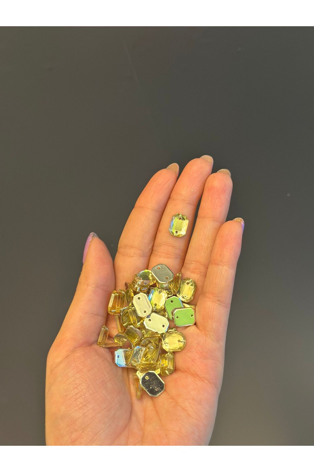 Gönülden Tasarım 45 ADET 1 CM SARI DİKME BONCUK SET