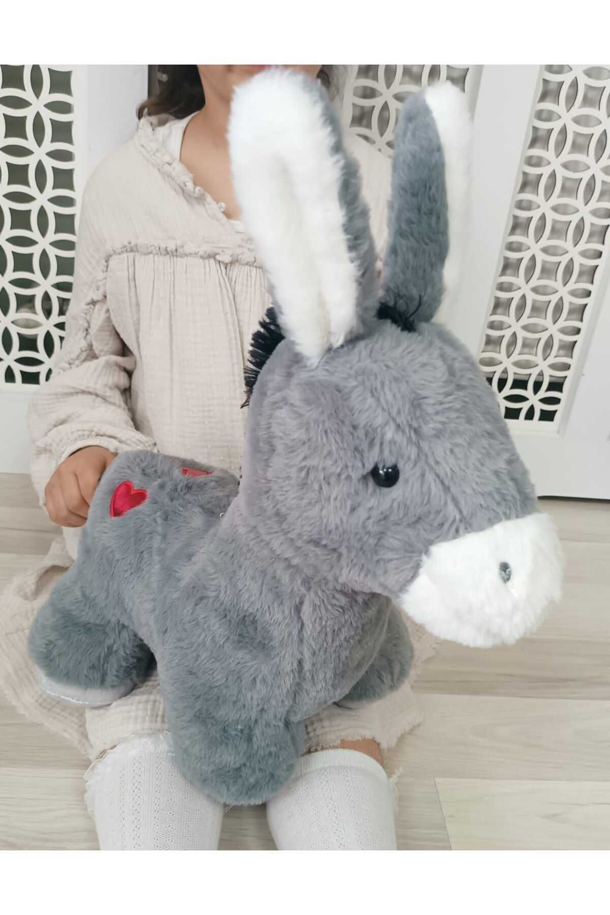 LRS STORE Büyük Boy Eşek Peluş Figür Sevimli Kalpli Eşek Sıpası 40 cm