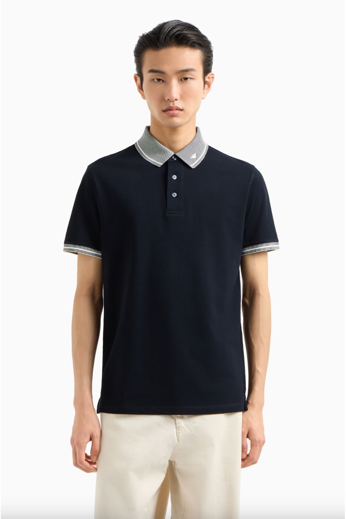 Emporio Armani Piqué Polo Shirt with Piped Collar