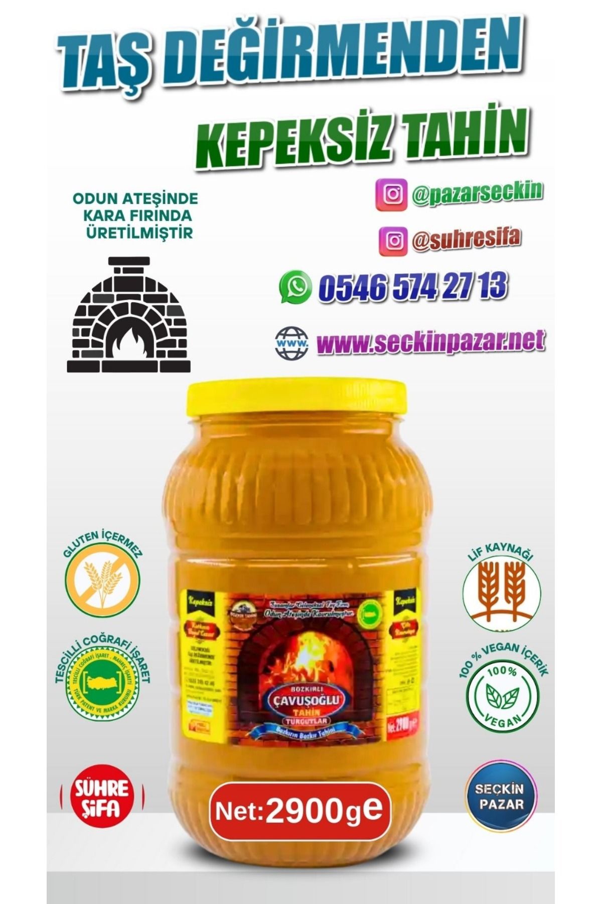 Bozkırlı Çavuşoğlu Tahin - 2900gr Kepeksiz