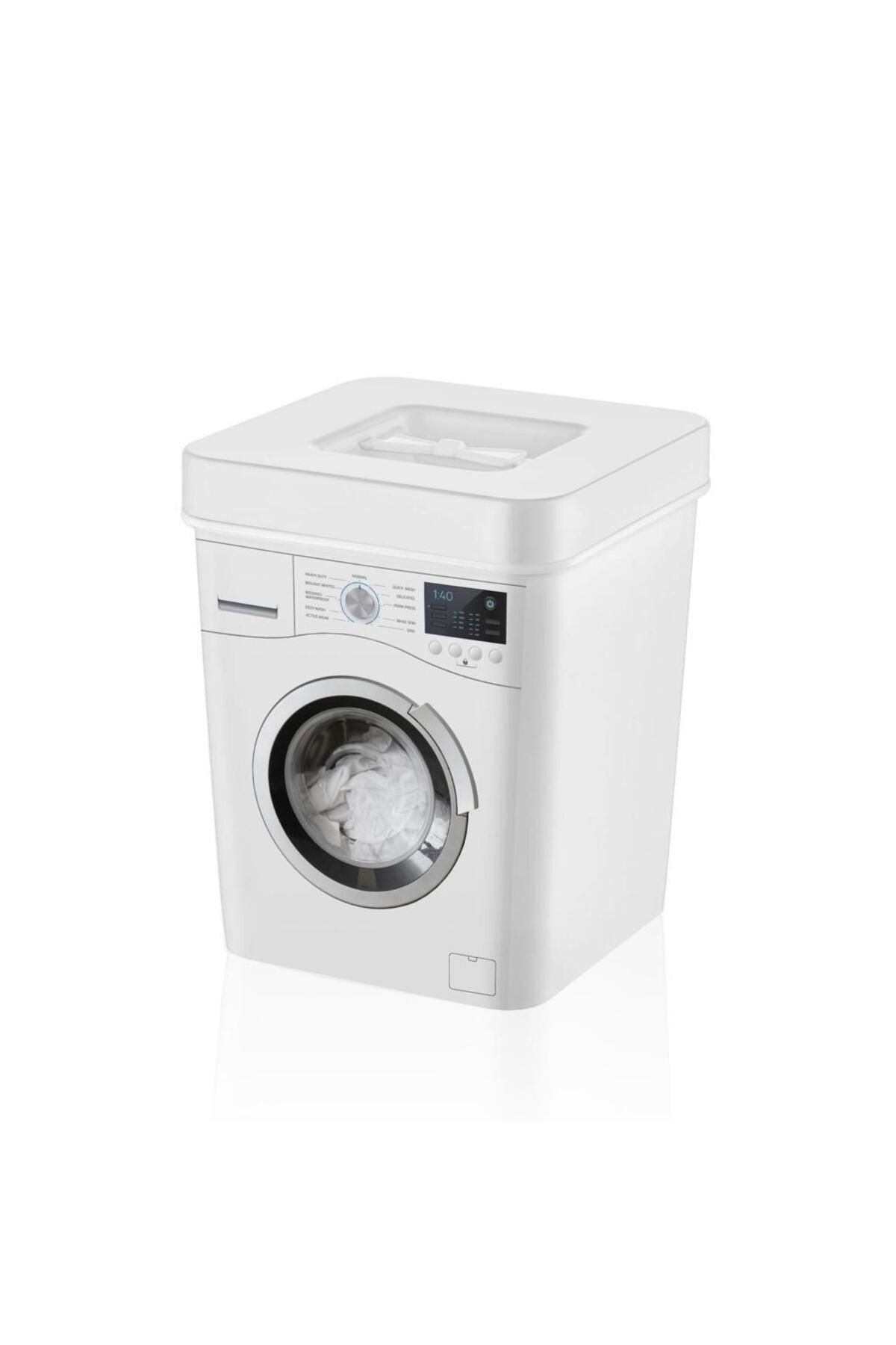 teknotrust Deterjan Kutusu 3.5 Litre Kapasiteli, Beyaz Ve Renkliler Için Ayrı Saklama Kutusu Banyo Düzenleyici