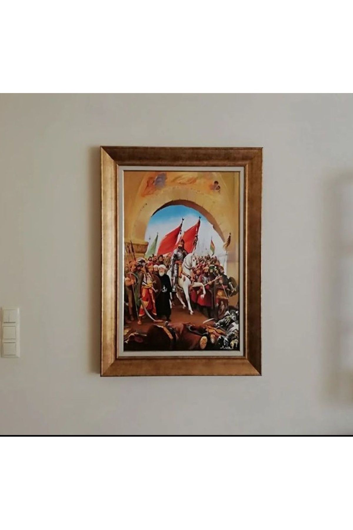 giyense ALTIN VARAKLI PASPARTULU FATİH SULTAN MEHMED İSTANBULA GİRİŞ TABLO