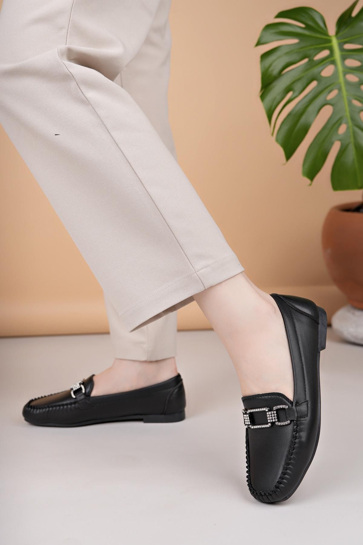 Nesil Shoes Neyna Rk42 Siyah Günlük Kadın Babet