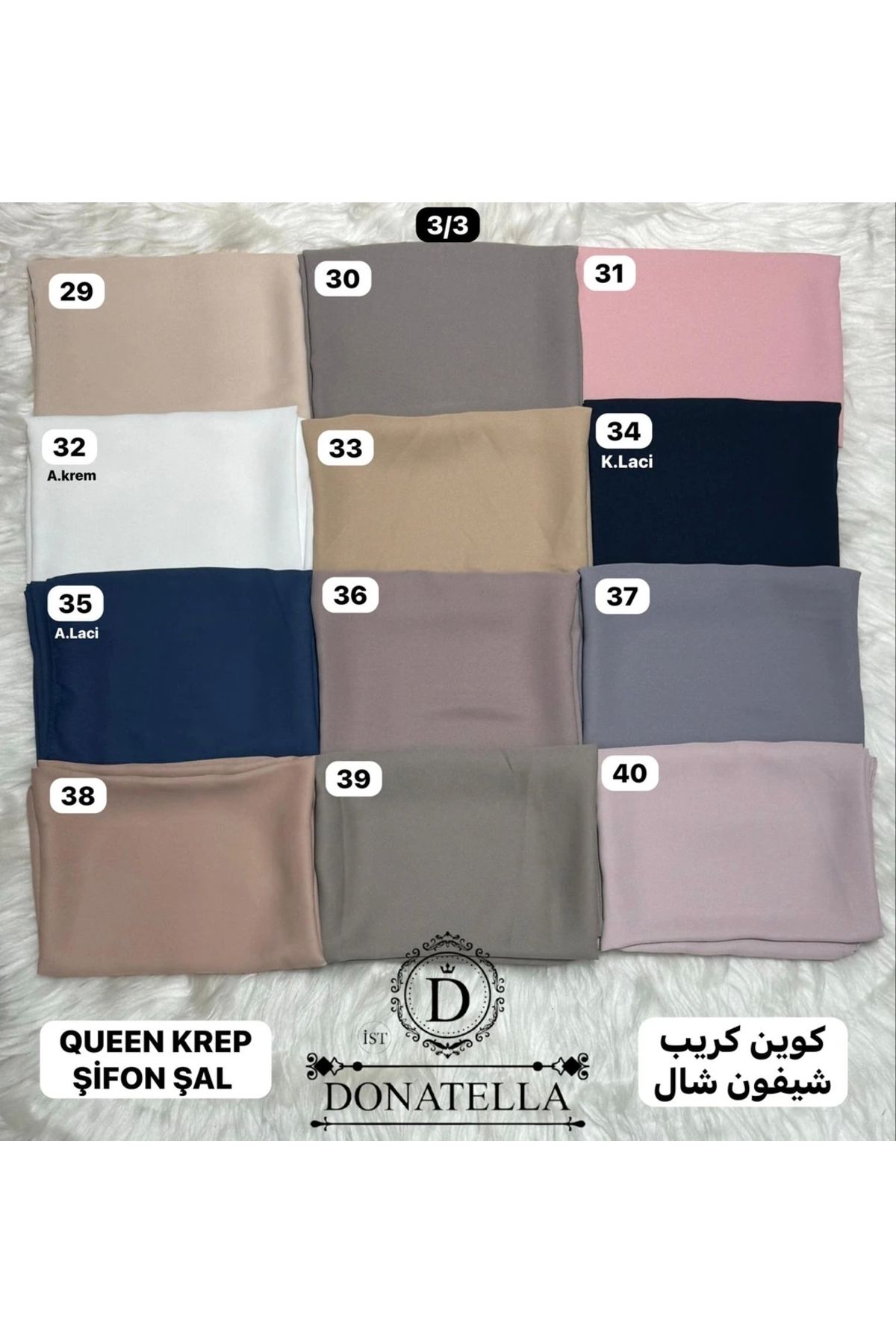 LADRANS BOUTİQUE Queen Krep Şifon Şal
