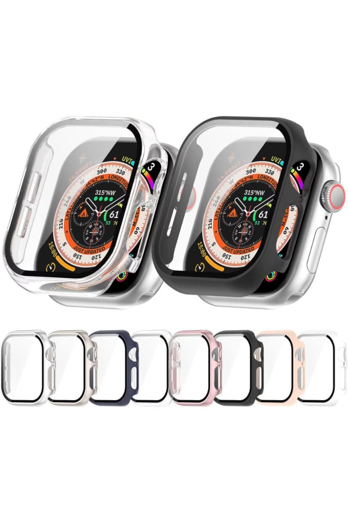 REDz Accessories-Case with Glass Cover, Matte Bumper, For Watch Series 10, Silver - Watch 46mm Series 10 5