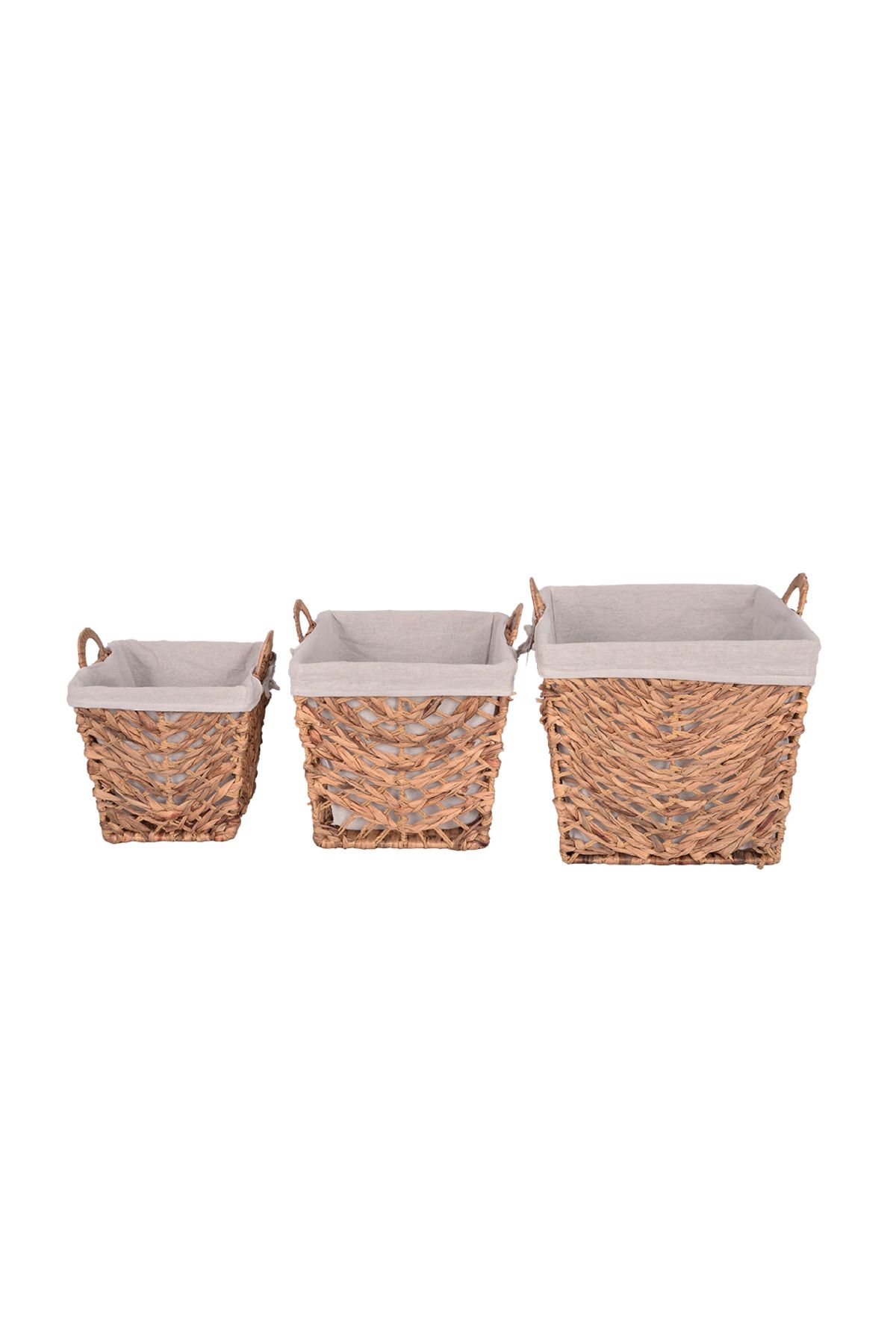 Bahçem Dekoratif Water Hyacinth Sepet 3'Lü Set