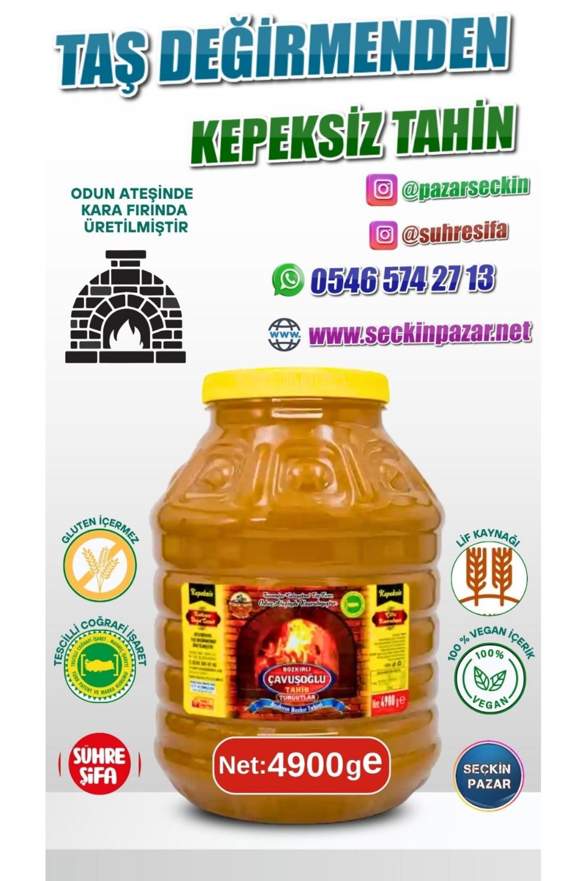 Bozkırlı Çavuşoğlu Tahin - 4900gr Kepeksiz