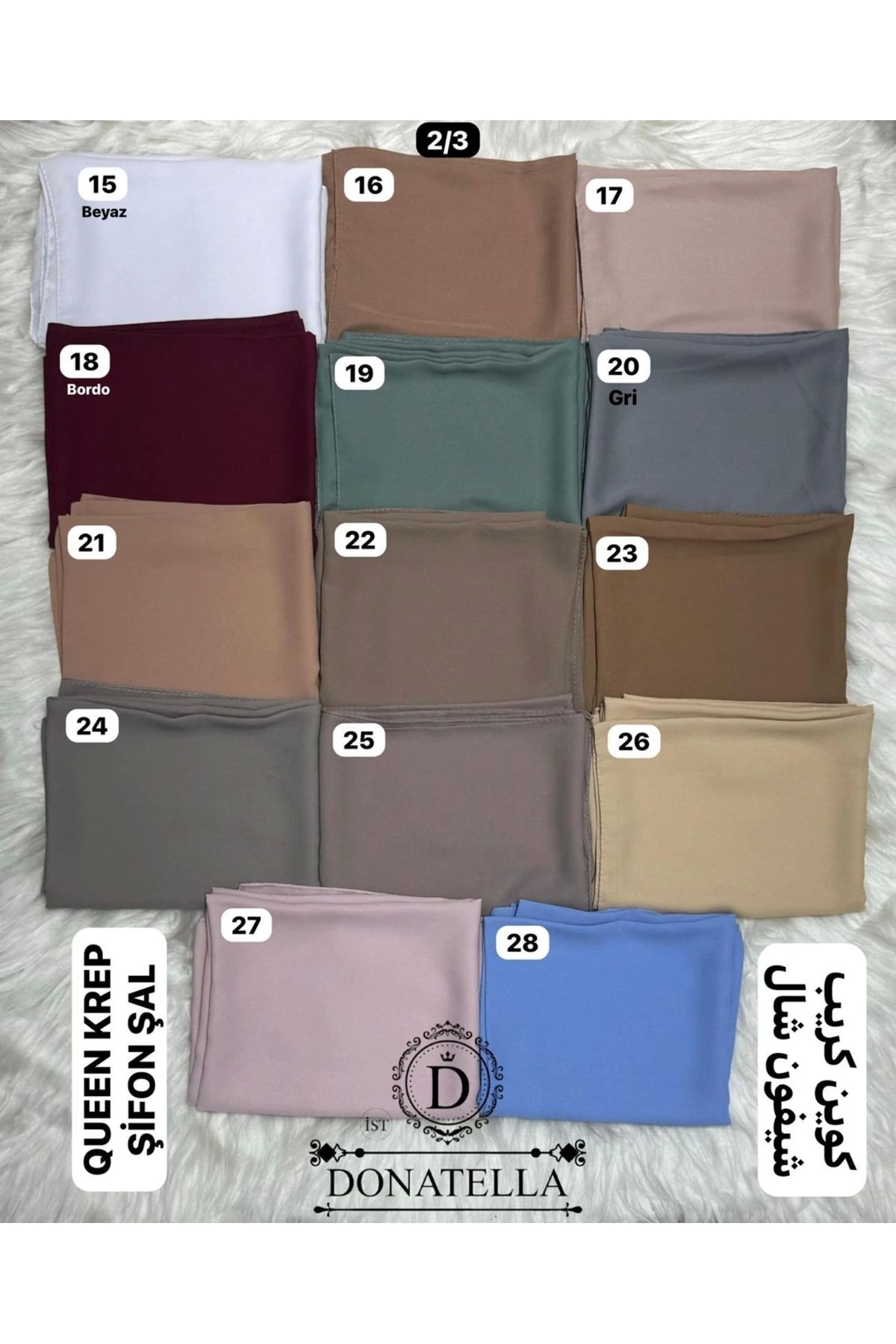 LADRANS BOUTİQUE Queen Krep Şifon Şal