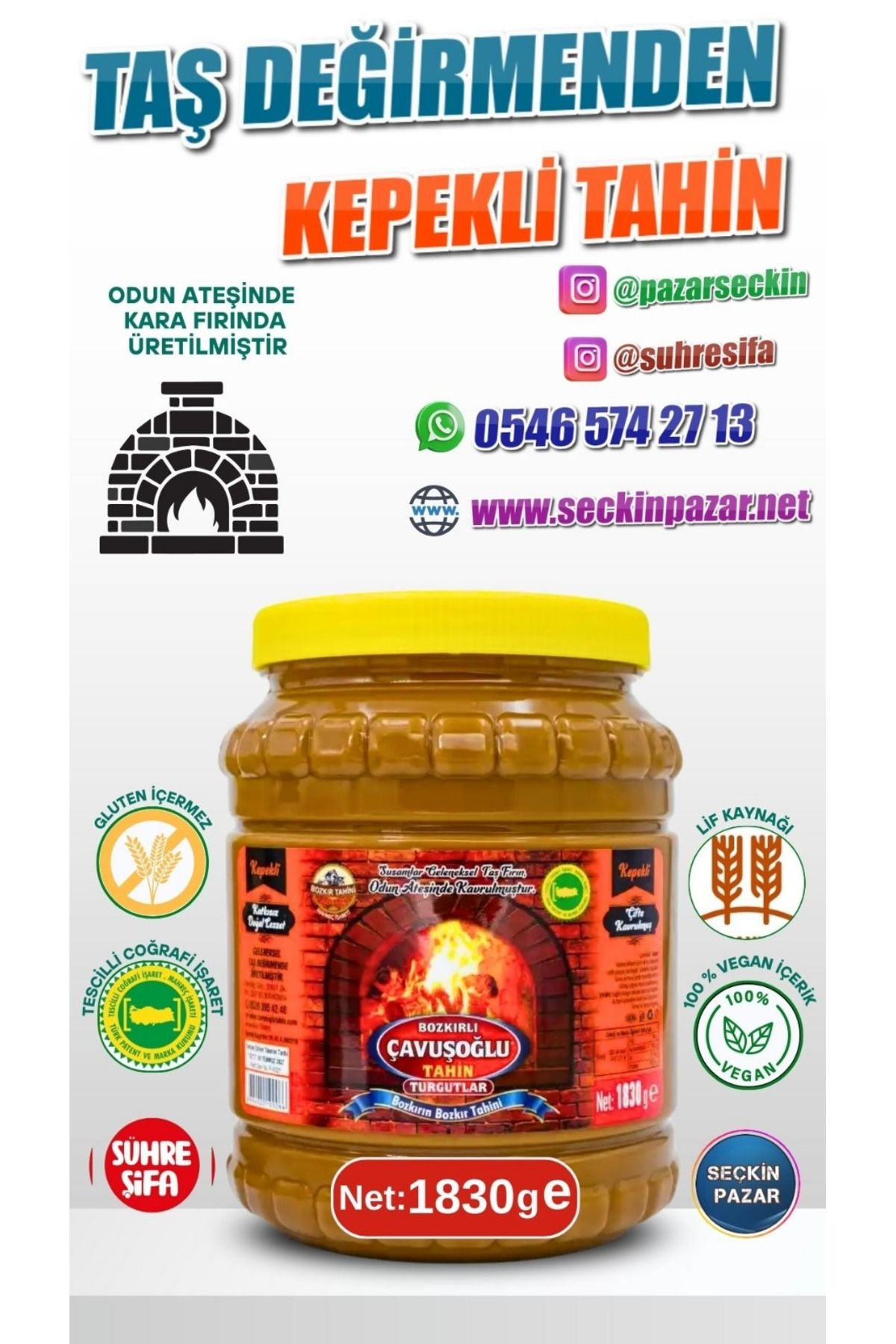 Bozkırlı Çavuşoğlu Tahin - 1830gr Kepekli