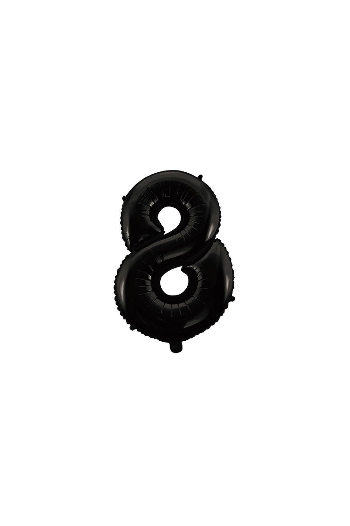 TATLI GÜNLER 26" FOLYO BALON RAKAM 8 MAT SİYAH-HELYUM
