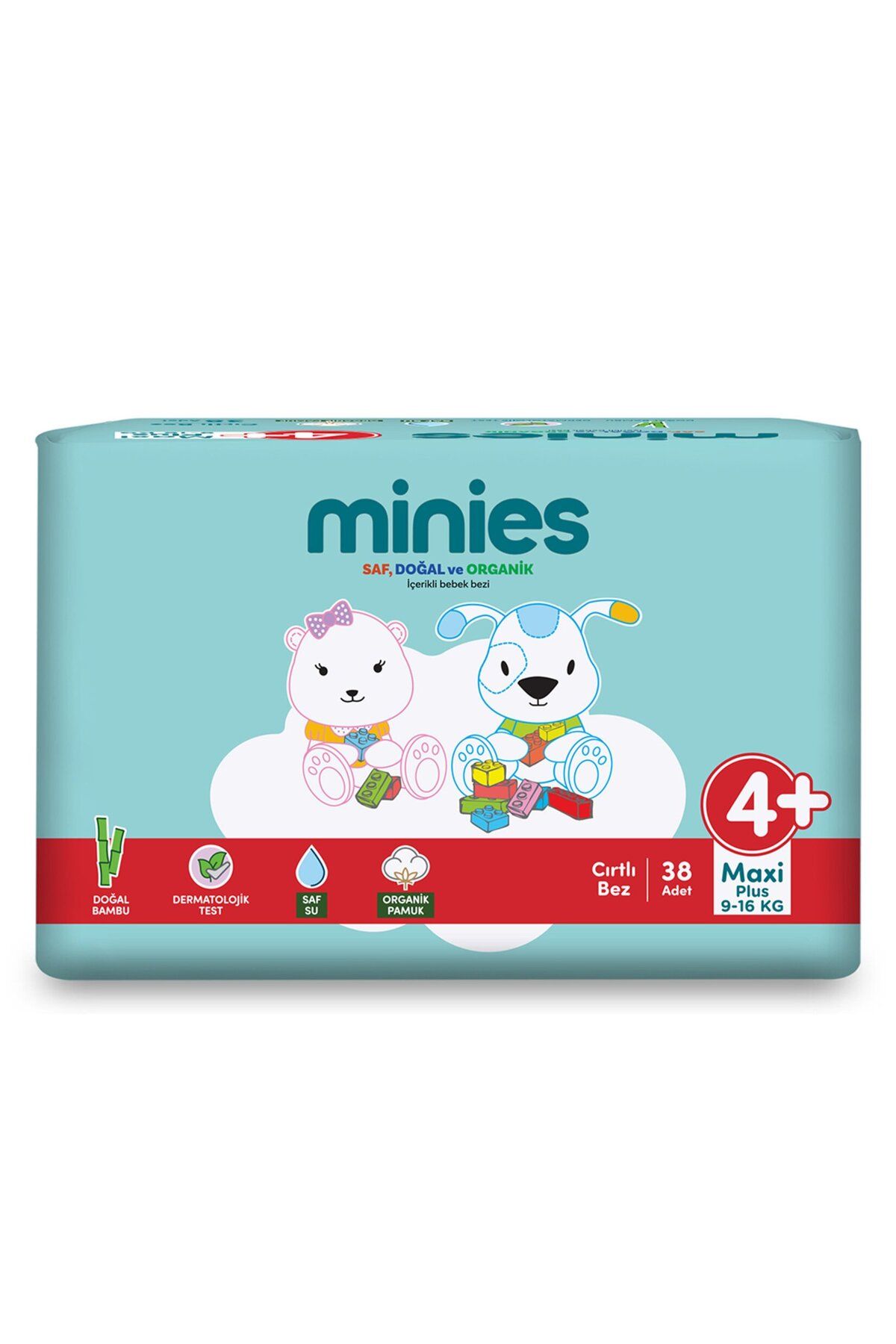 Minies Bebek Bezi Maxi Plus 4+ No 9-16 Kg 38 Adet