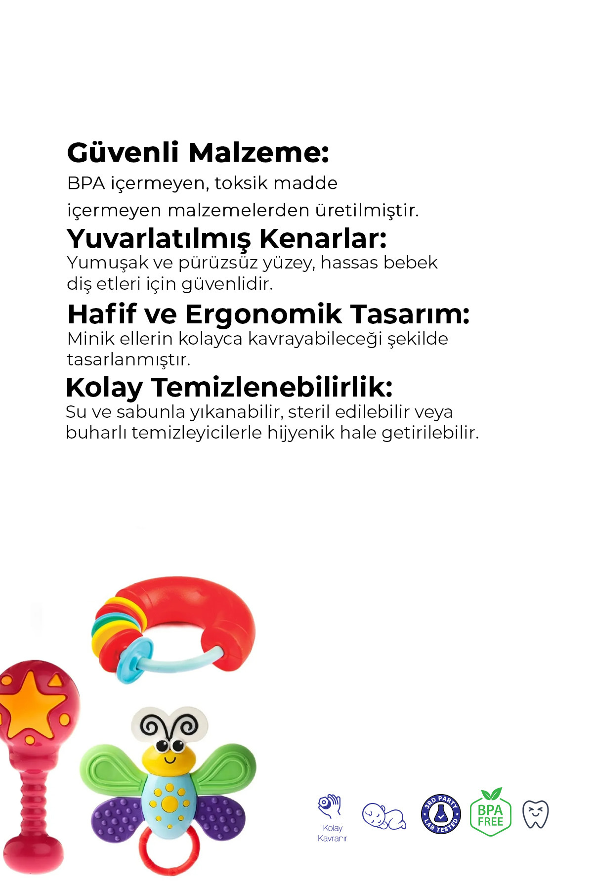 Kiki Bebeğimin Ilk Çıngırakları 4'lü Çıngırak & Dişlik Seti fotoğrafı 2 (önizleme)