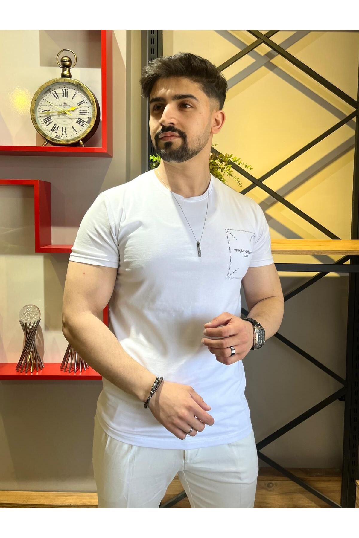 Butik Süprem Basic Ön Arka Baskı Beyaz Tişört