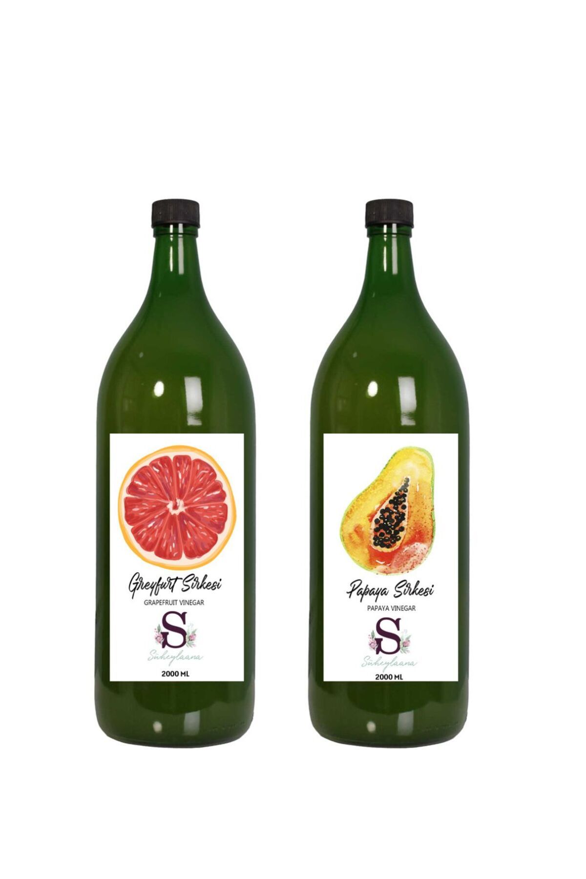 Süheylaana Doğal Greyfurt Sirkesi 2000 Ml - Doğal Papaya Sirkesi 2000 Ml