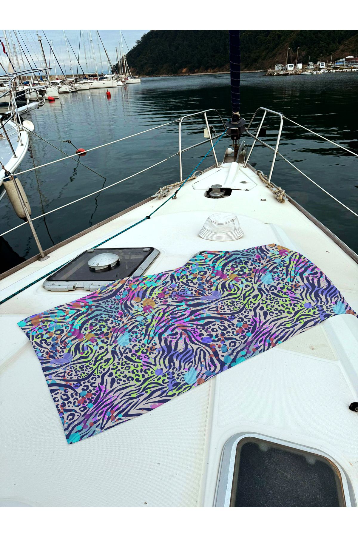 Miami Beach Rekli Zebra Desenli Unisex Plaj Havlusu 70x150