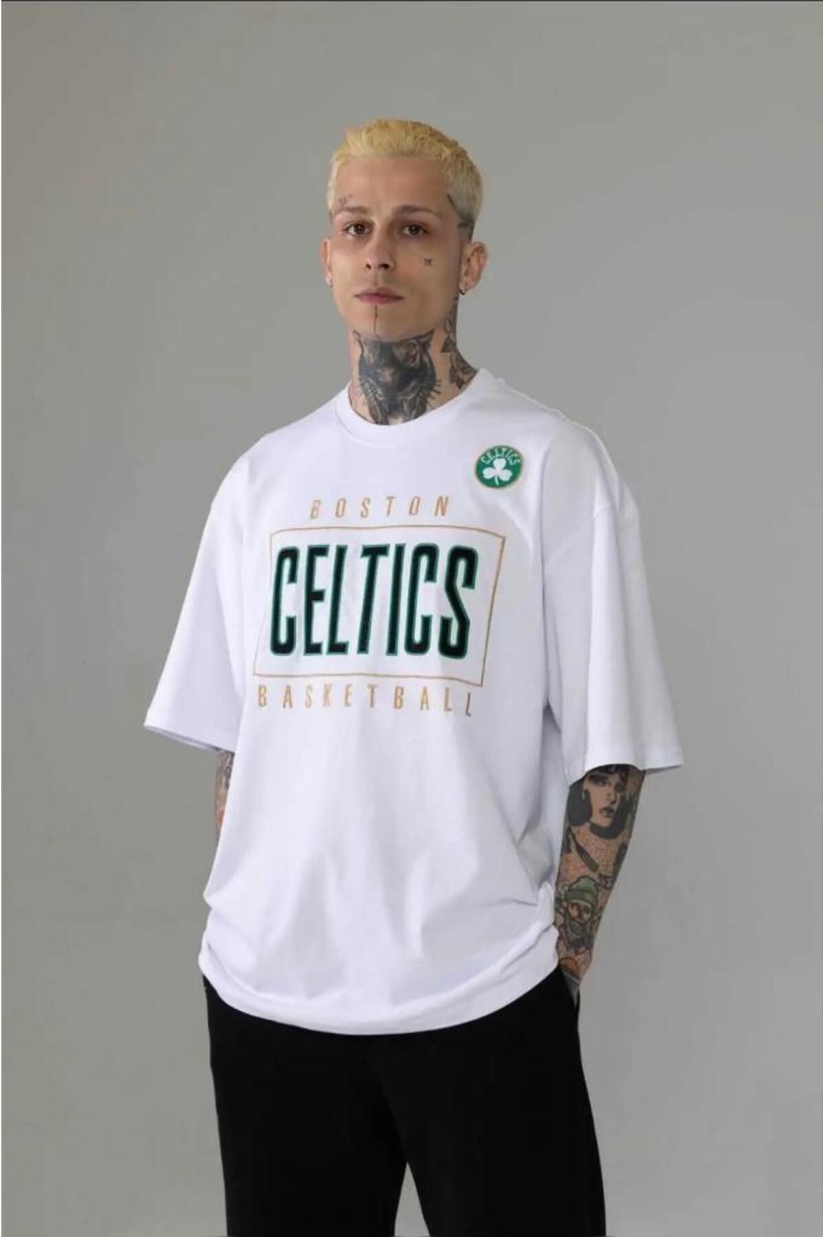 Ral Sport Unisex Oversize Boston T-Shirt Beyaz