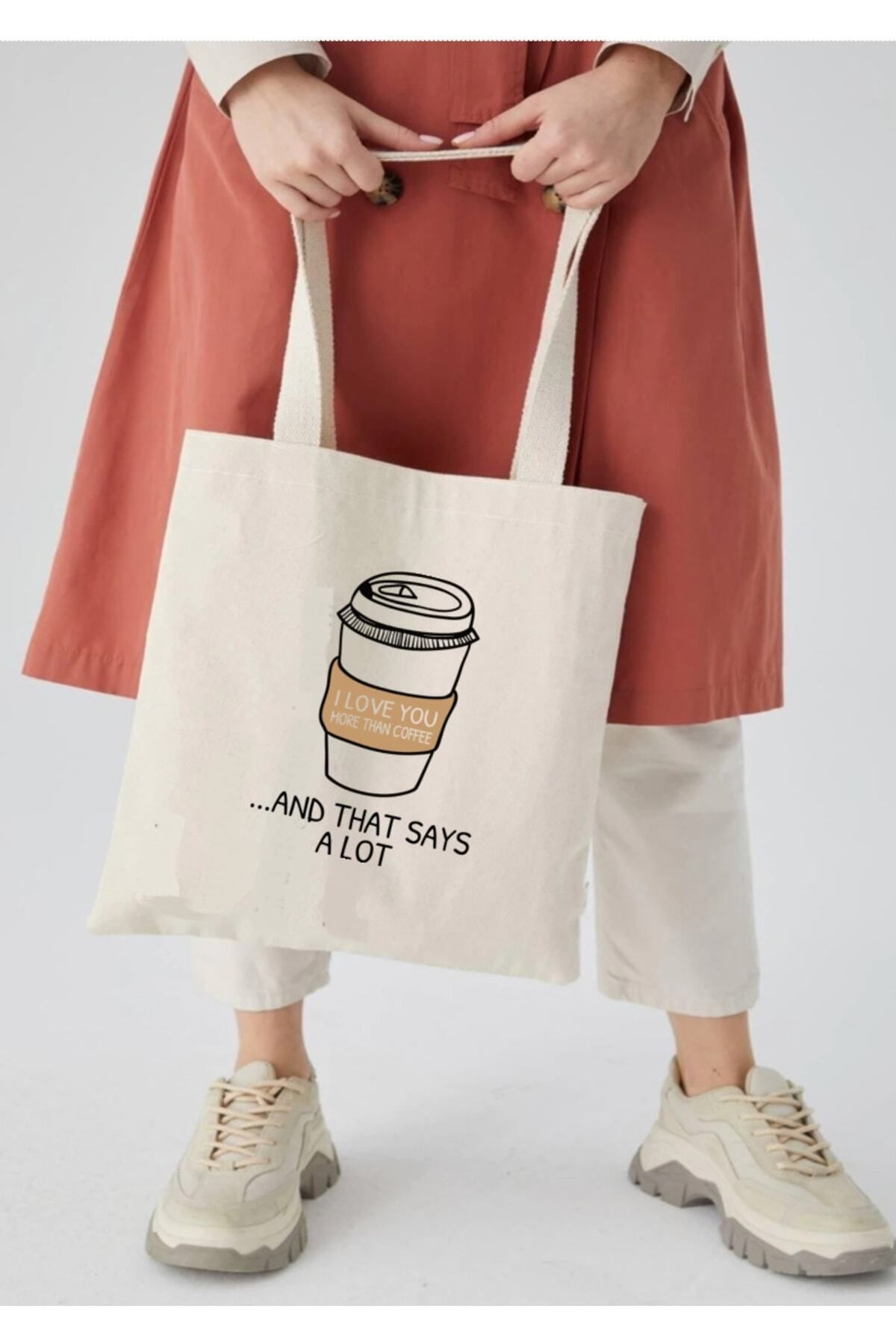 BİBANAPROMOSYON Art Coffee Tasarımlı Tote Bag Bez Çanta