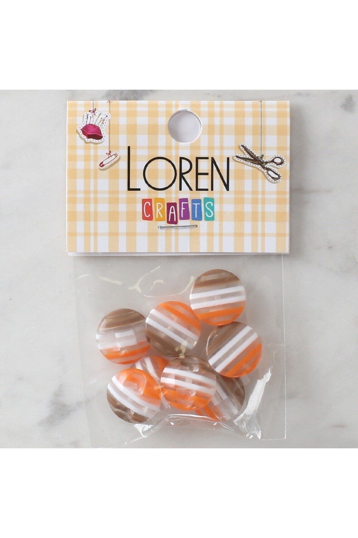 Emperium Loren Crafts 8'li Desenli Düğme - 1087