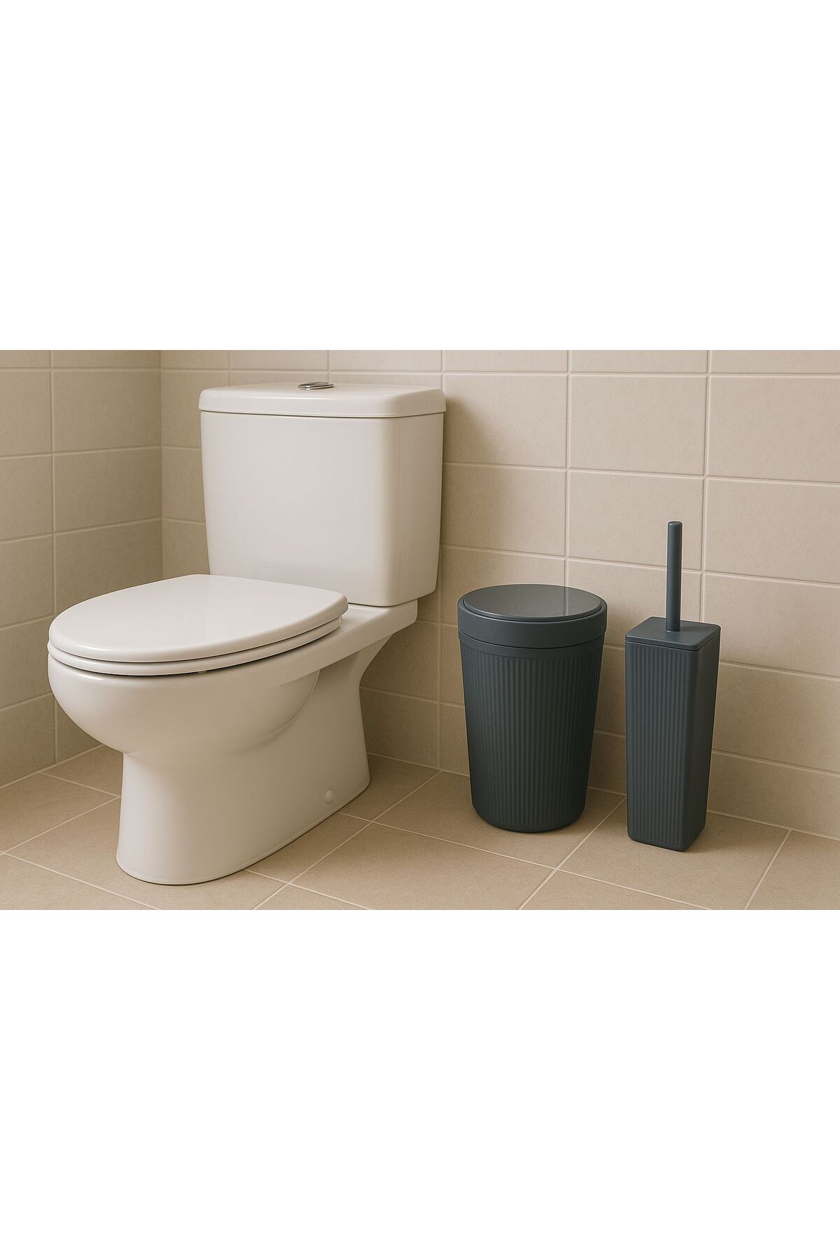ABAS Tuvalet Banyo Çöp Kovası ve Fırçası