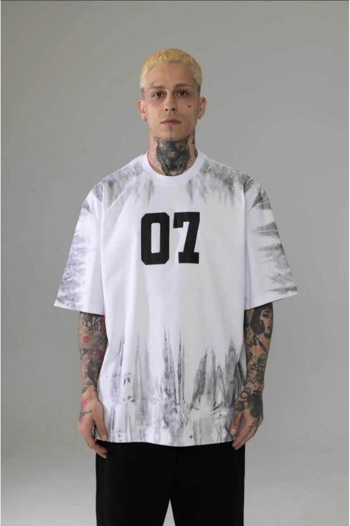 Ral Sport Unisex Oversize Name 07 T-Shirt Beyaz