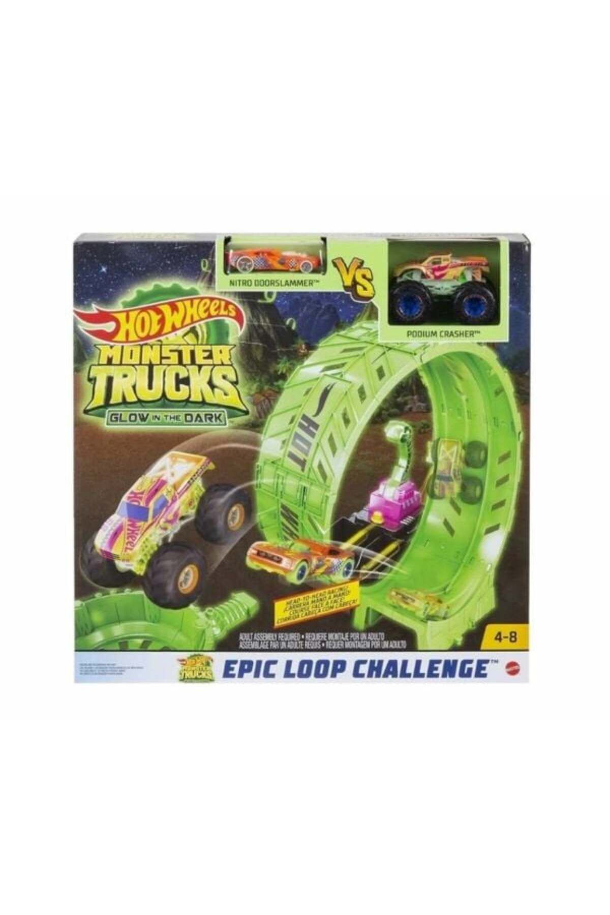 MATMEL Mattel Hot Wheels Karanlıkta Parlayan Çemberde Yarış HBN02