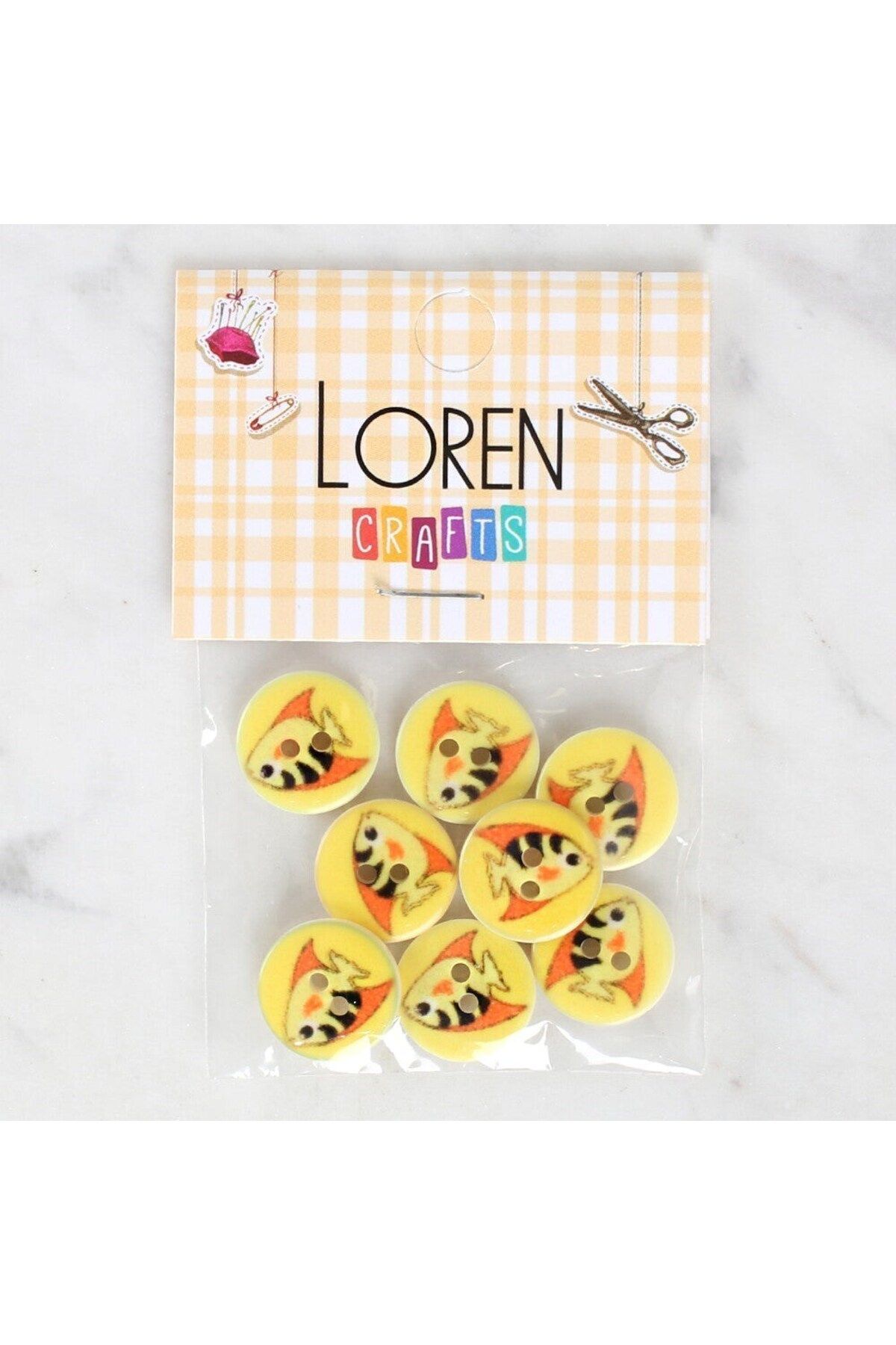 Emperium Loren Crafts 8'li Balık Düğme - 1183
