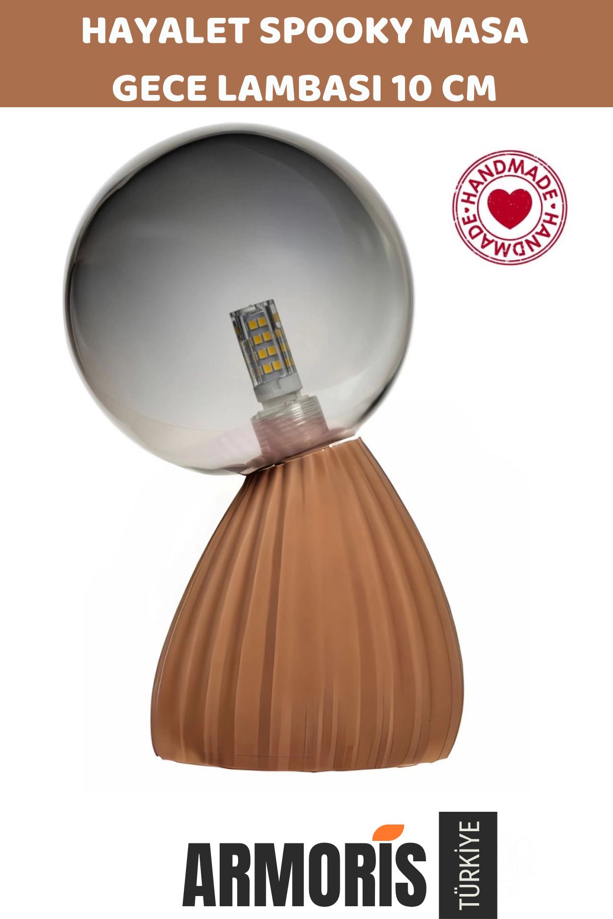 Armoris Yeni Handmade Dekoratif Şık Biyobozunur Plastik 10Cm Dimmer Kablolu Hayalet Spooky Masa Gece Lambası