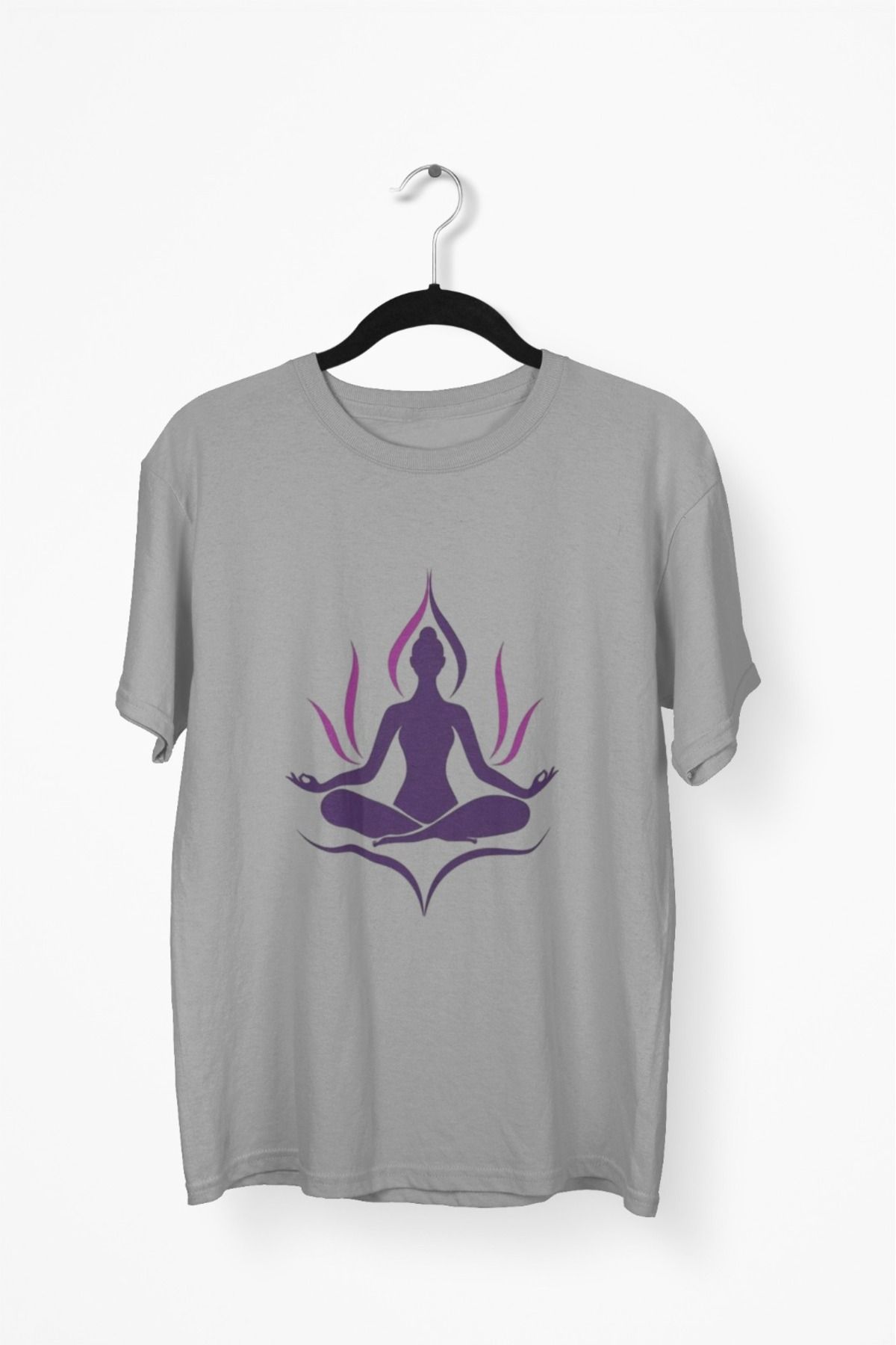 Butik ERKEK/KADIN -YOGA- TRANSFER BASKILI YUVARLAK YAKA KISA KOL TİŞÖRT
