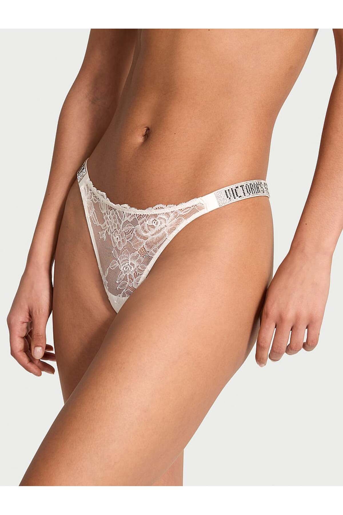 Victoria's Secret Işıltılı Askılı Gül Dantelli Külot