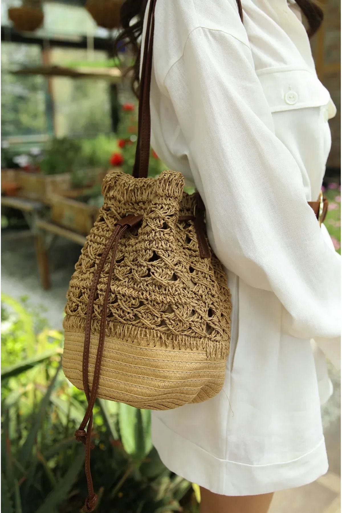 BAGS Cıelo Camel Hasır Çanta