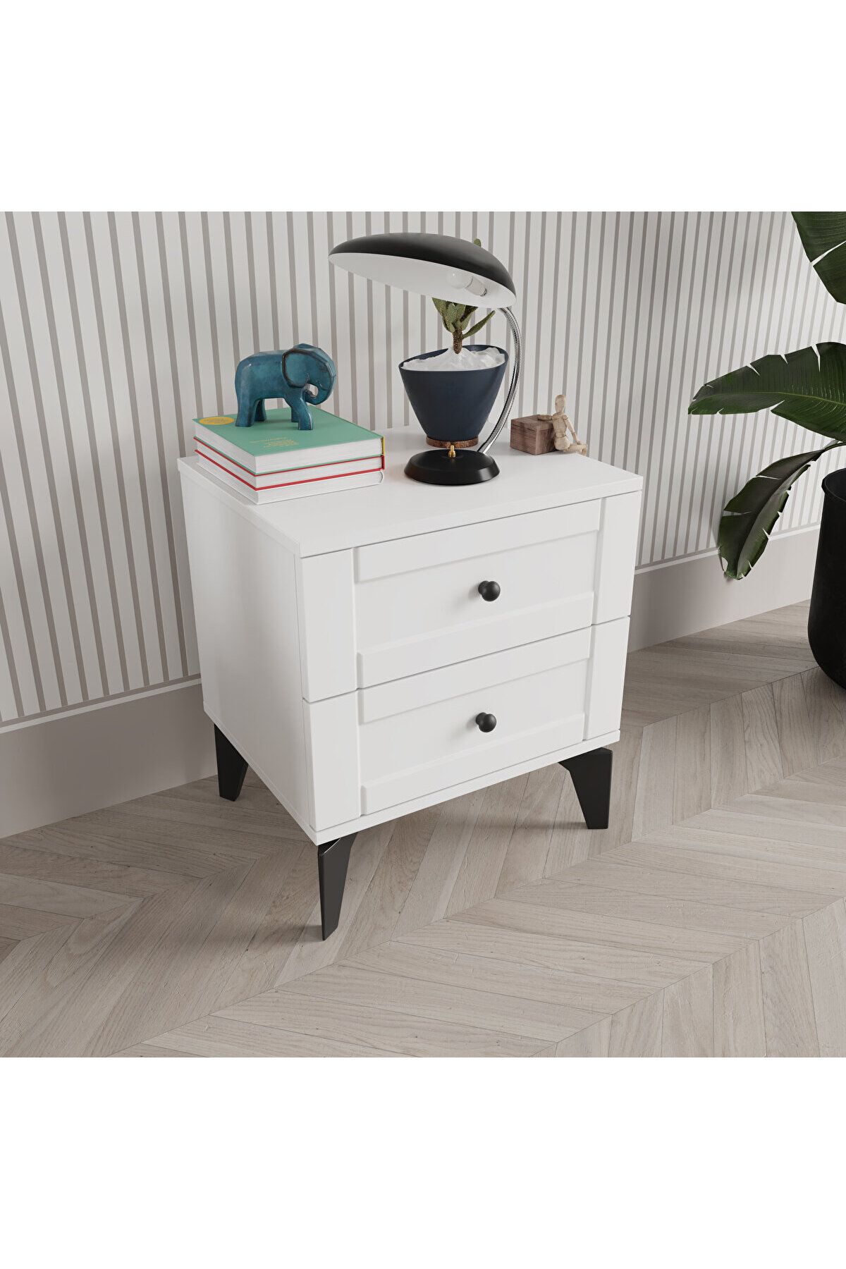 DRNHOME TOPRAK BEYAZ KOMODİN