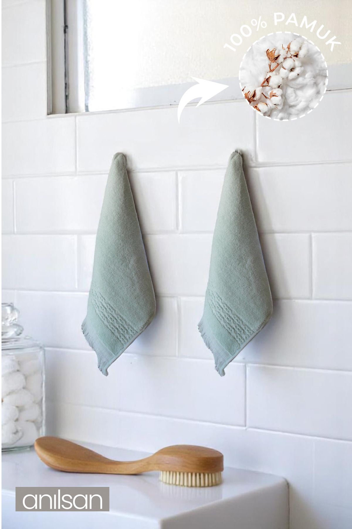 Anılsan 2'li Luno Mini Havlu 30x35 cm – Banyo Mutfak, Bebek Yüz El Havlusu