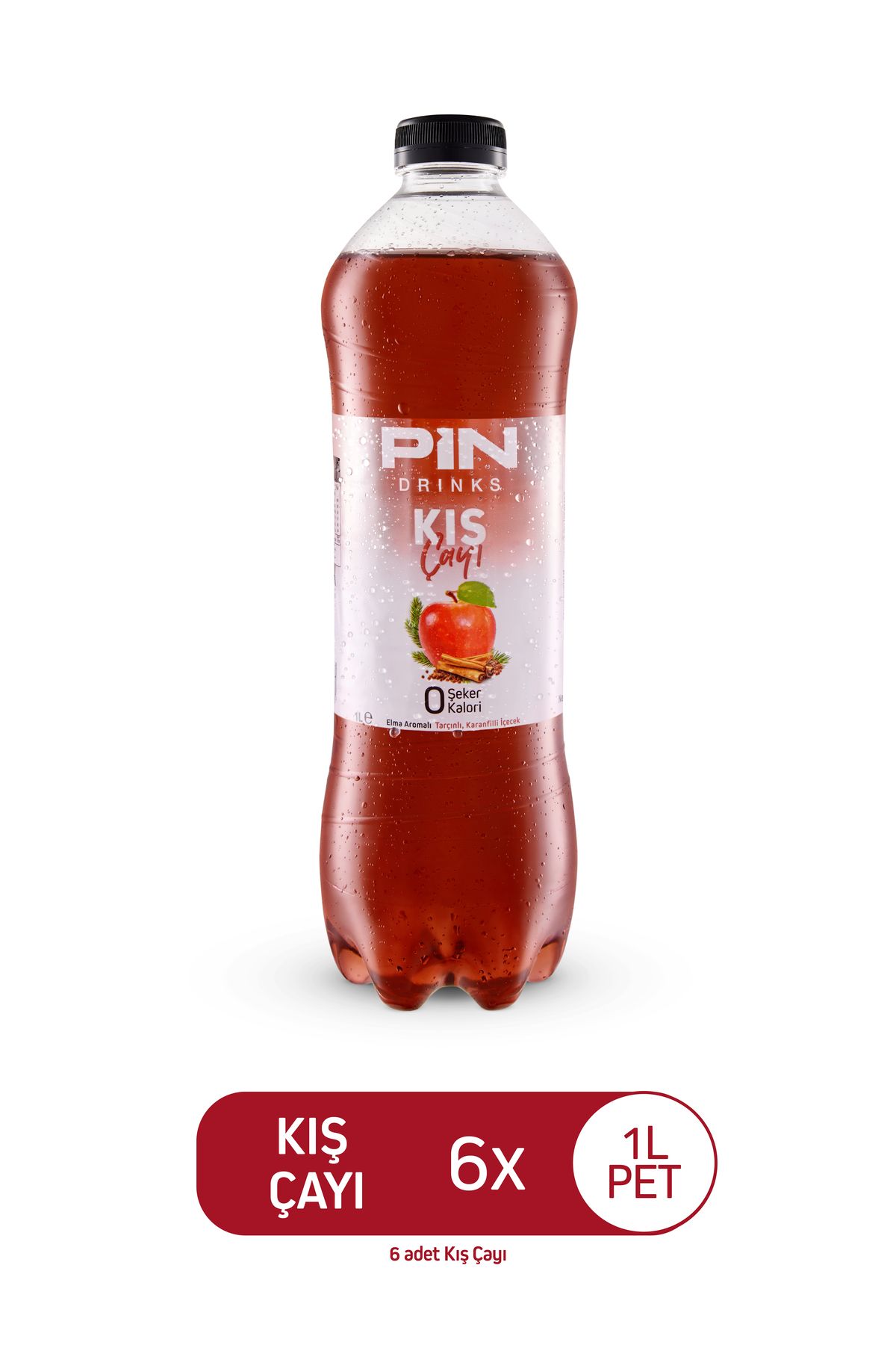 Pin Kış Çayı - Şekersiz & Kalorisiz 1 Litre X 6 Adet Ice Tea