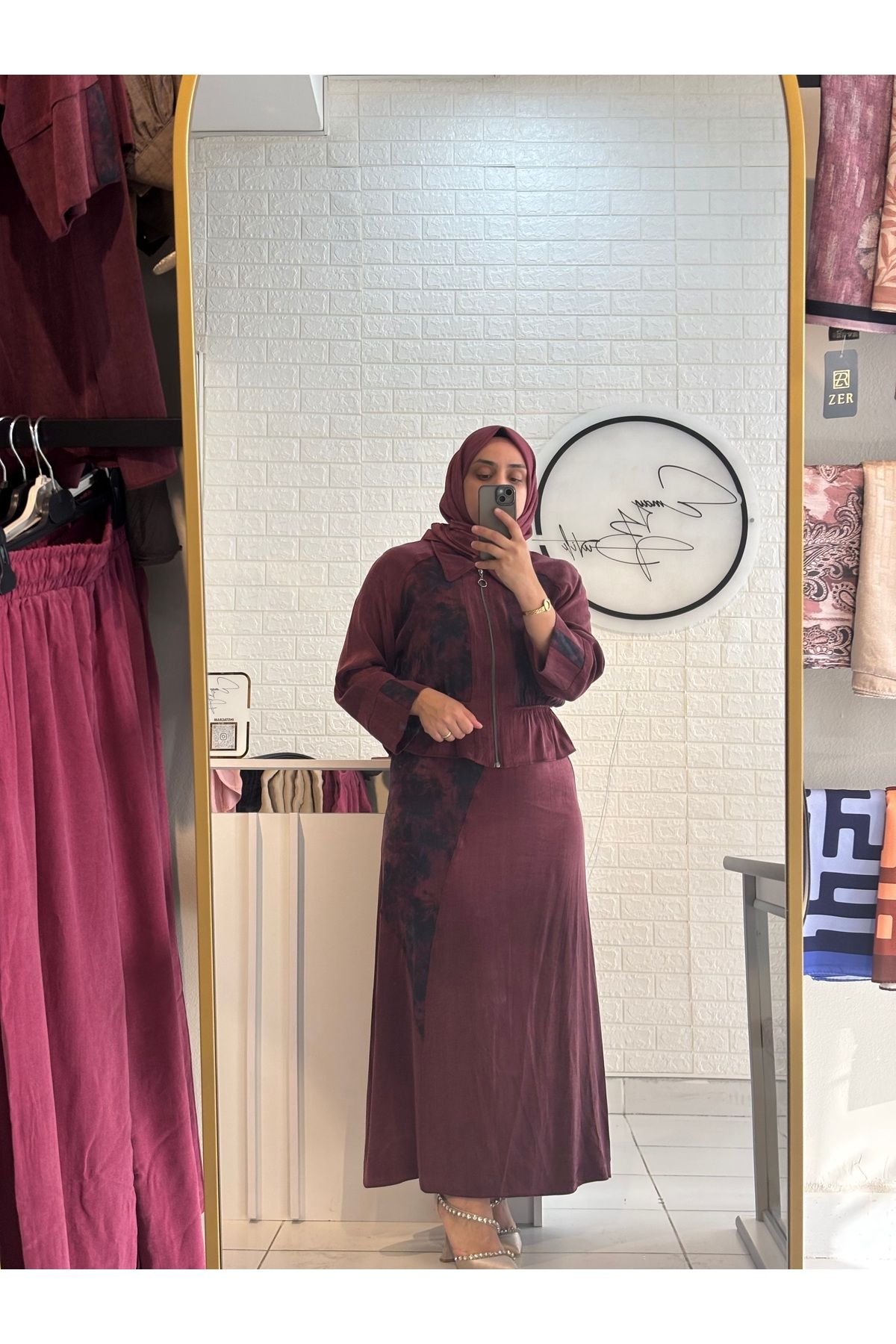 Butik İpek Cupra Etekli Takım