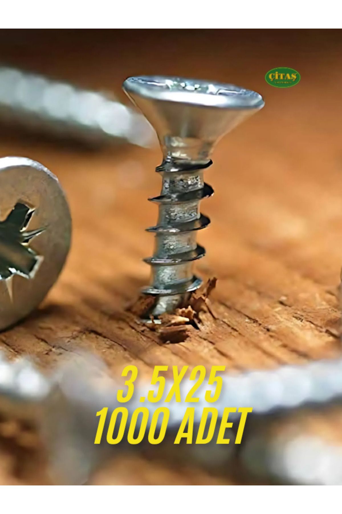ÇİTAŞ 1000 ADET 3.5X25 SUNTA AHŞAP VİDASI (2.5 CM)