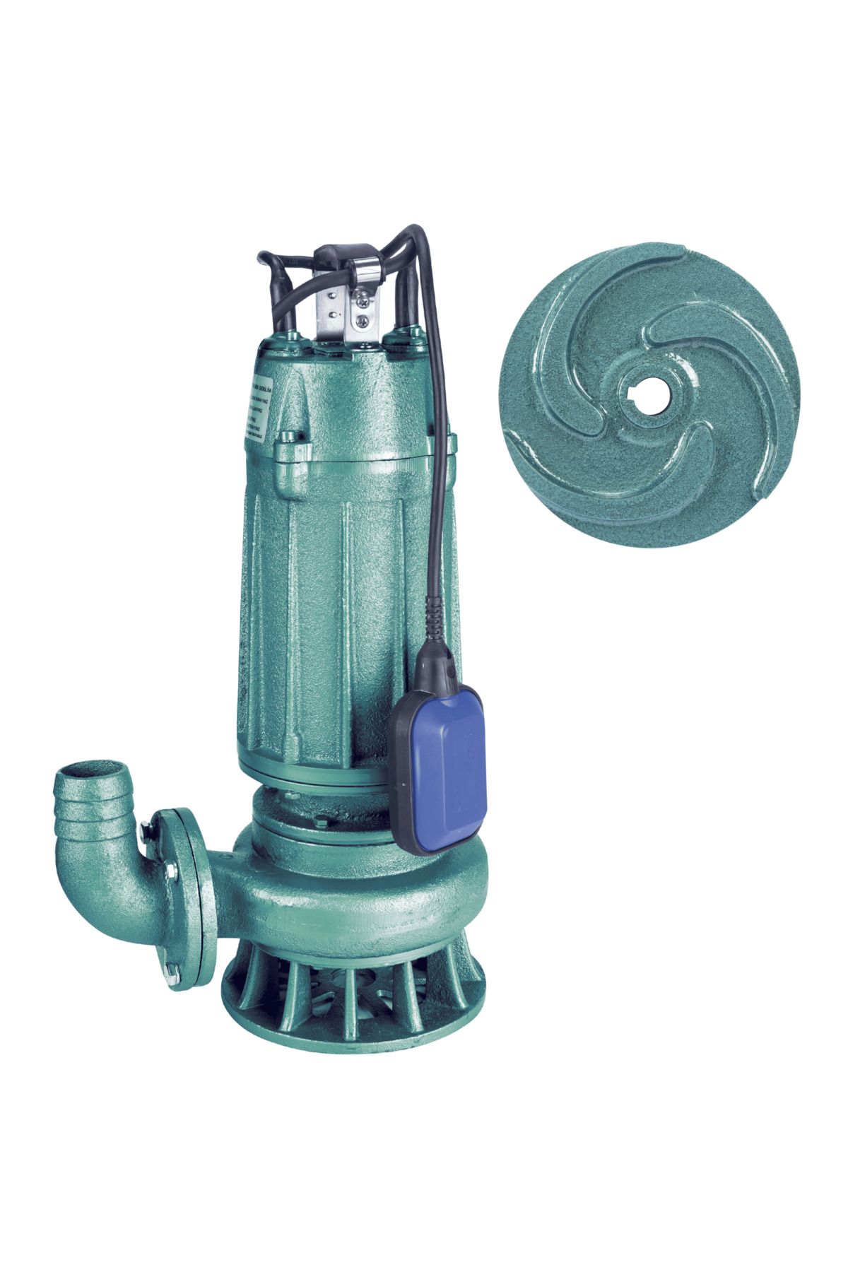 logipump Varan WQD 7-15-1.1F Açık Çarklı Foseptik Dalgıç Pompa 1.5 HP / 1.1 kW, Monofaze 220 V, 17 Mss, 24 m3