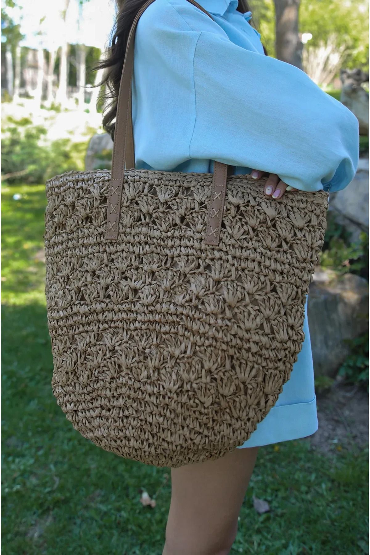 BAGS Stella Camel Hasır Çanta