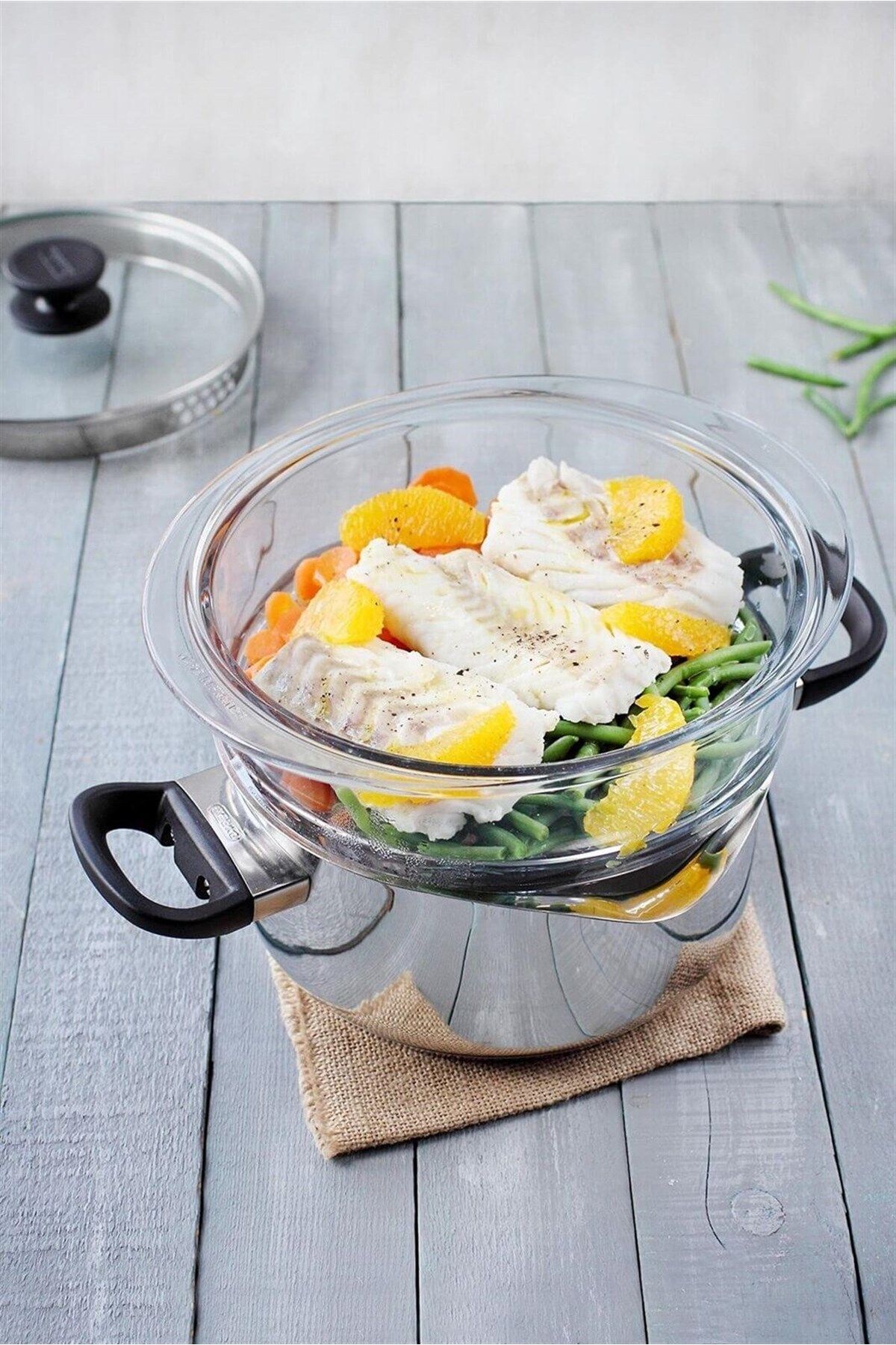 Pyrex-Set of 4 Glass Steam Baskets 2