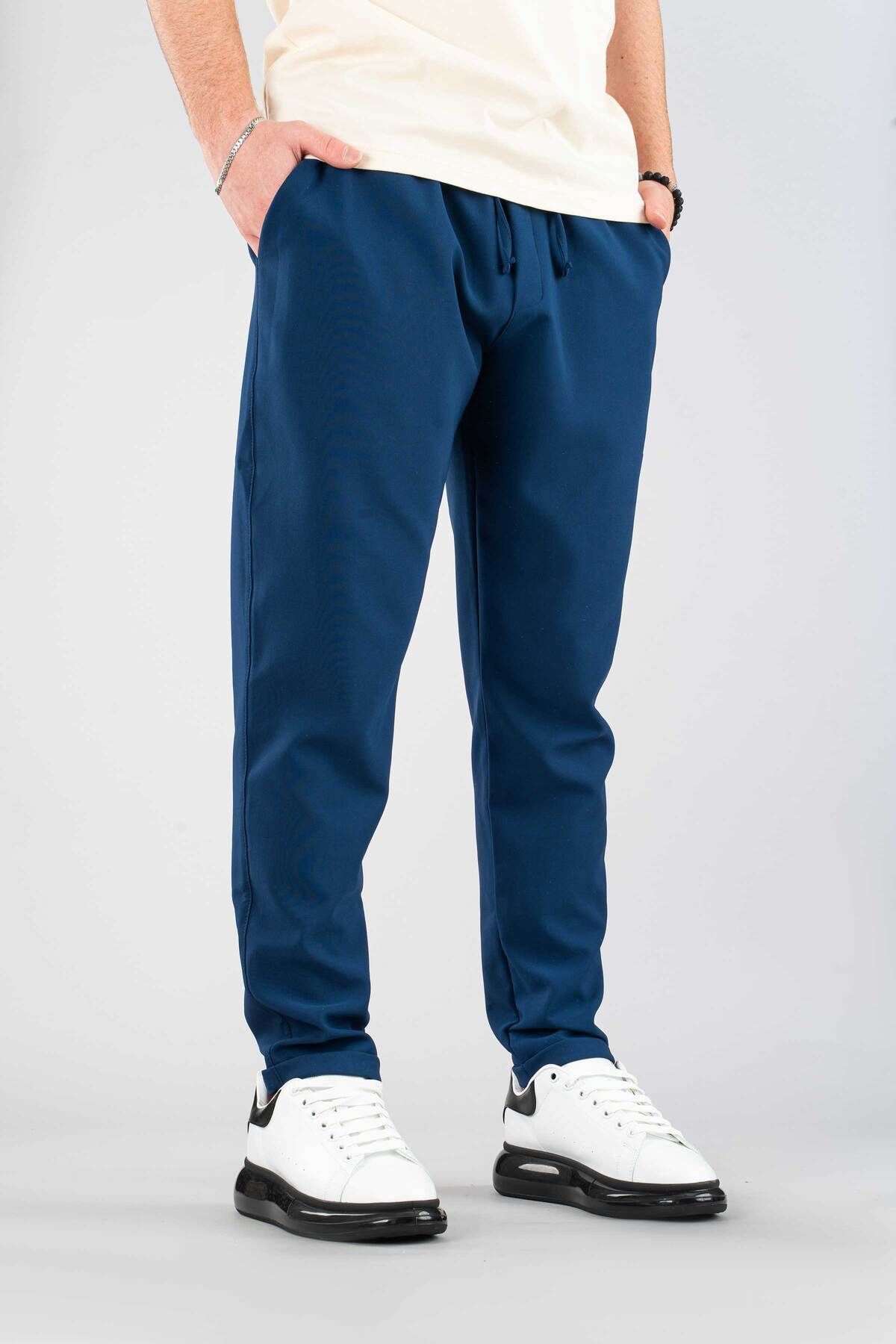 bombe Erkek Jogger Pantolon Beli Lastikli İpli Pamuklu Rahat Boyfriend Pantolon