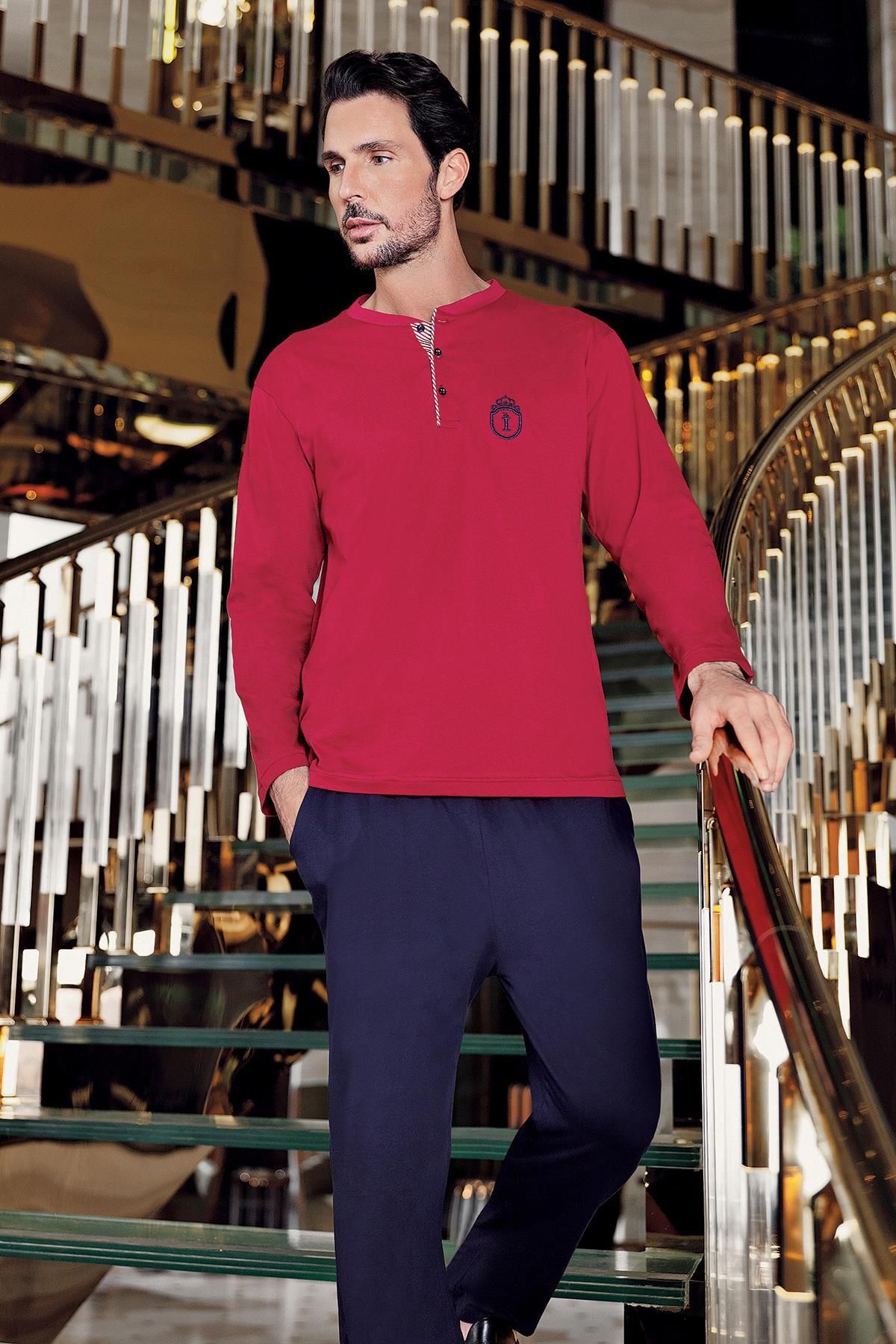 İmaj İmaj 8400 Bordo Renk 4 lü Erkek Pijama Takımı