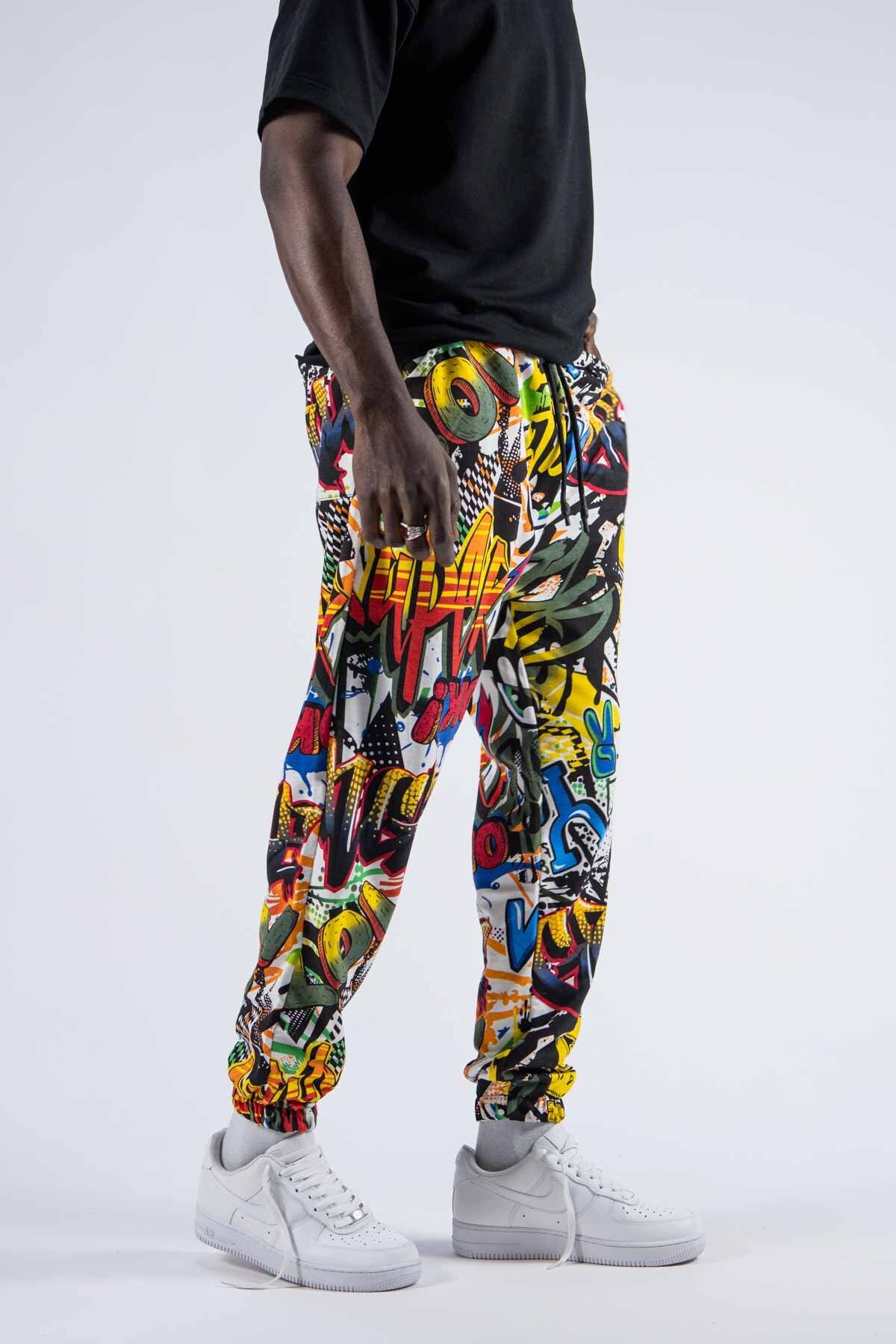 SUPERBLUE-Men's Printed Patterned Loose Colorful Jogger Pants 2