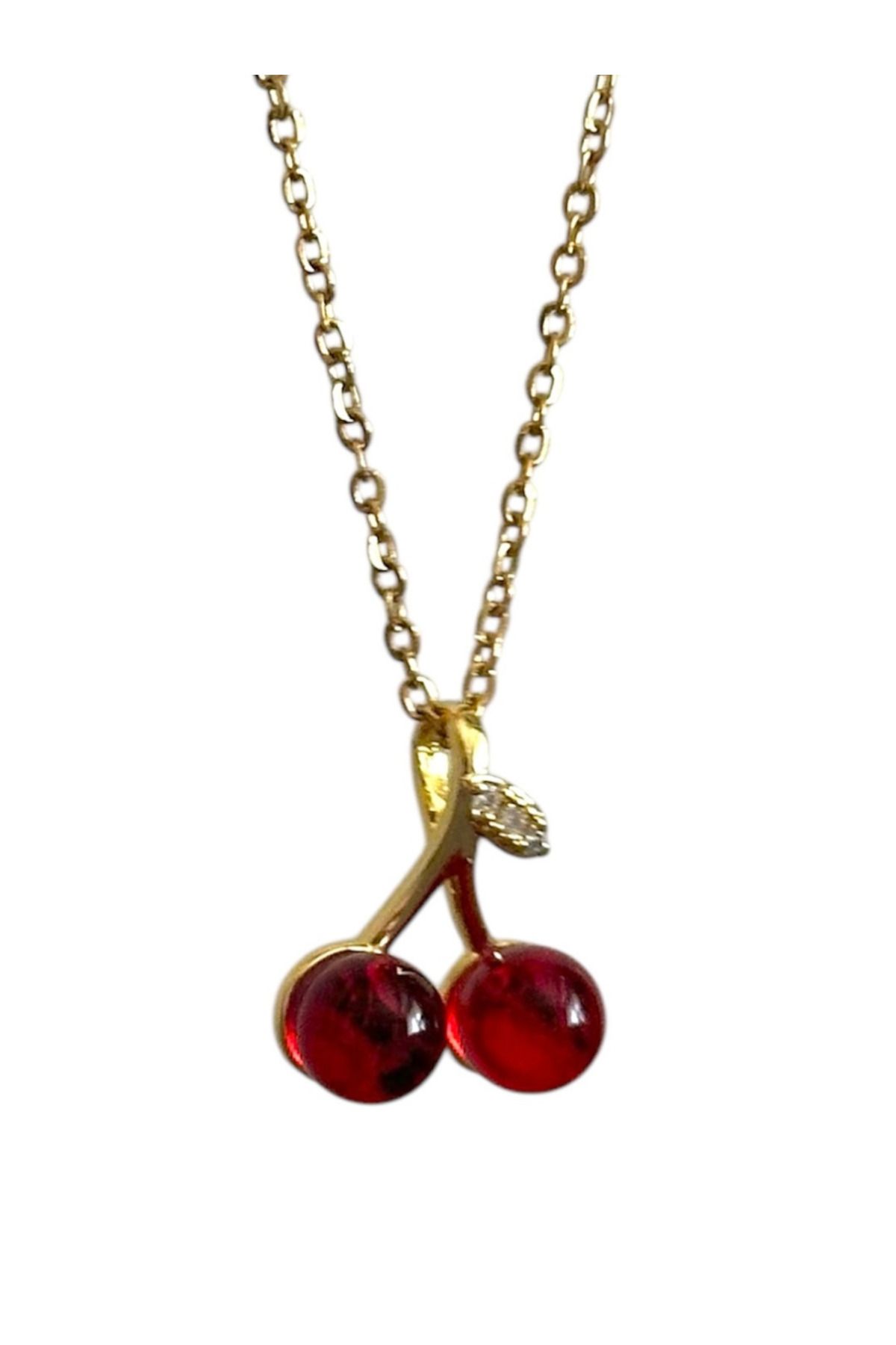 beia jewelry Çelik Kiraz Cherry Minimal Meyve Kolye