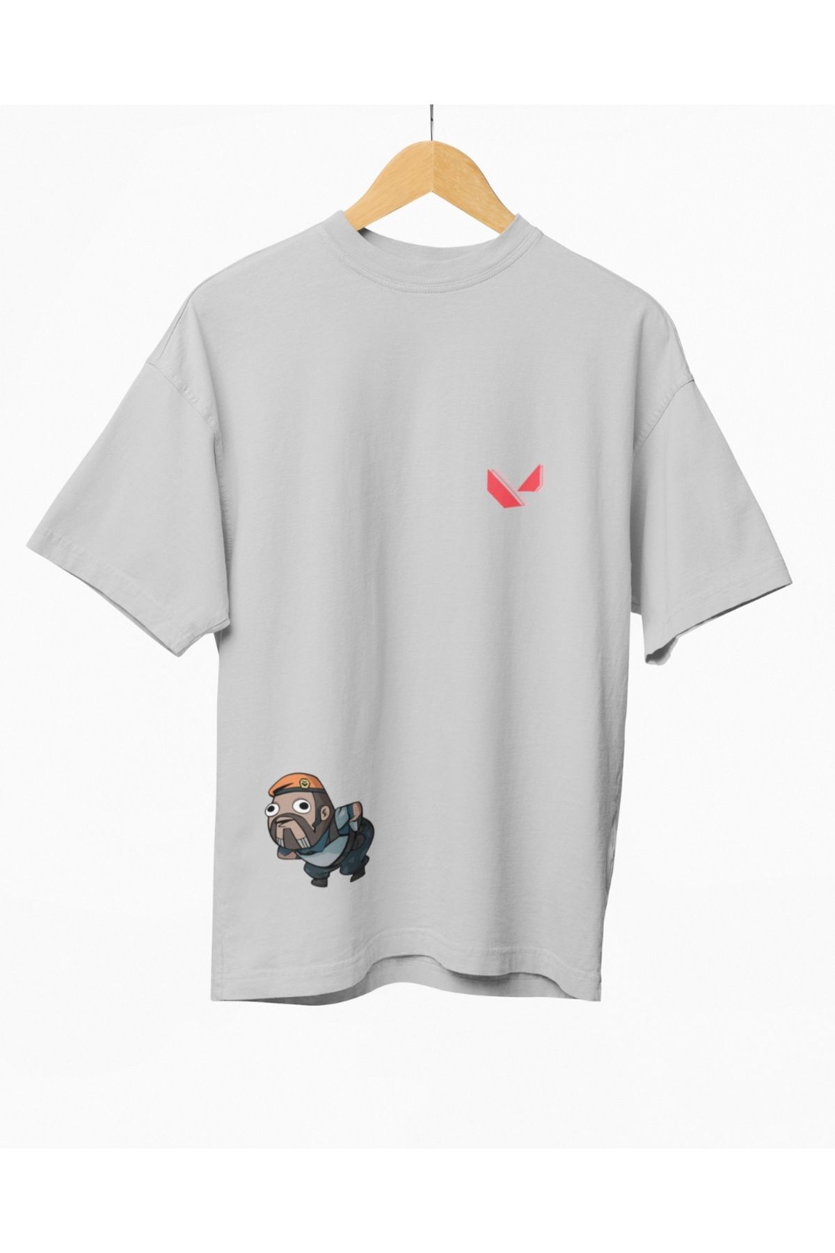 Mollis Valorant Brimstone Sticker Kadın Baskılı Oversize T-Shirt