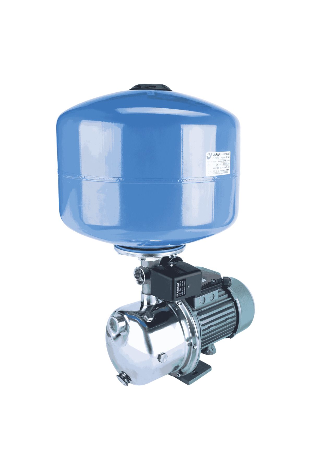 logipump Varan SJET-100C HID/24 LT Tanklı Jet Pompalı Hidrofor 1 HP/ 0.75 kW, Monofaze 220 V, 25-40 Mss